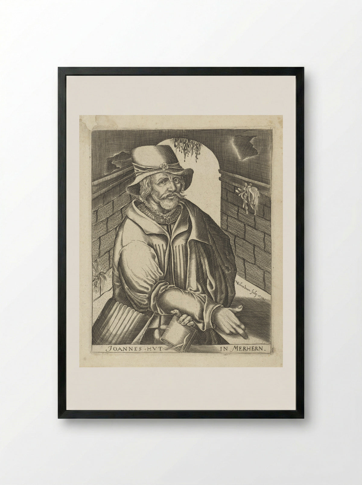 Portret van Johannes Hus - Wilhelmus Goeree - Framed Print Black