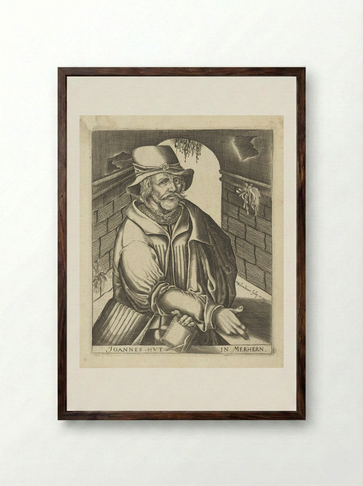 Portret van Johannes Hus - Wilhelmus Goeree - Framed Print Dark Wood