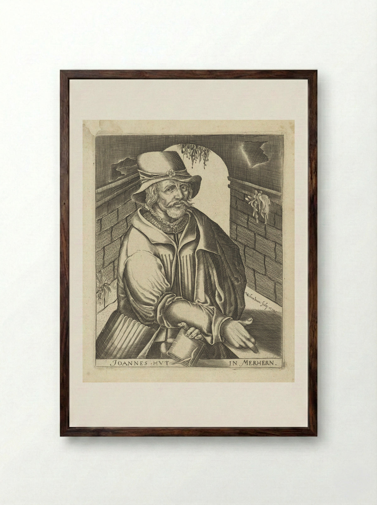 Portret van Johannes Hus - Wilhelmus Goeree - Framed Print Dark Wood