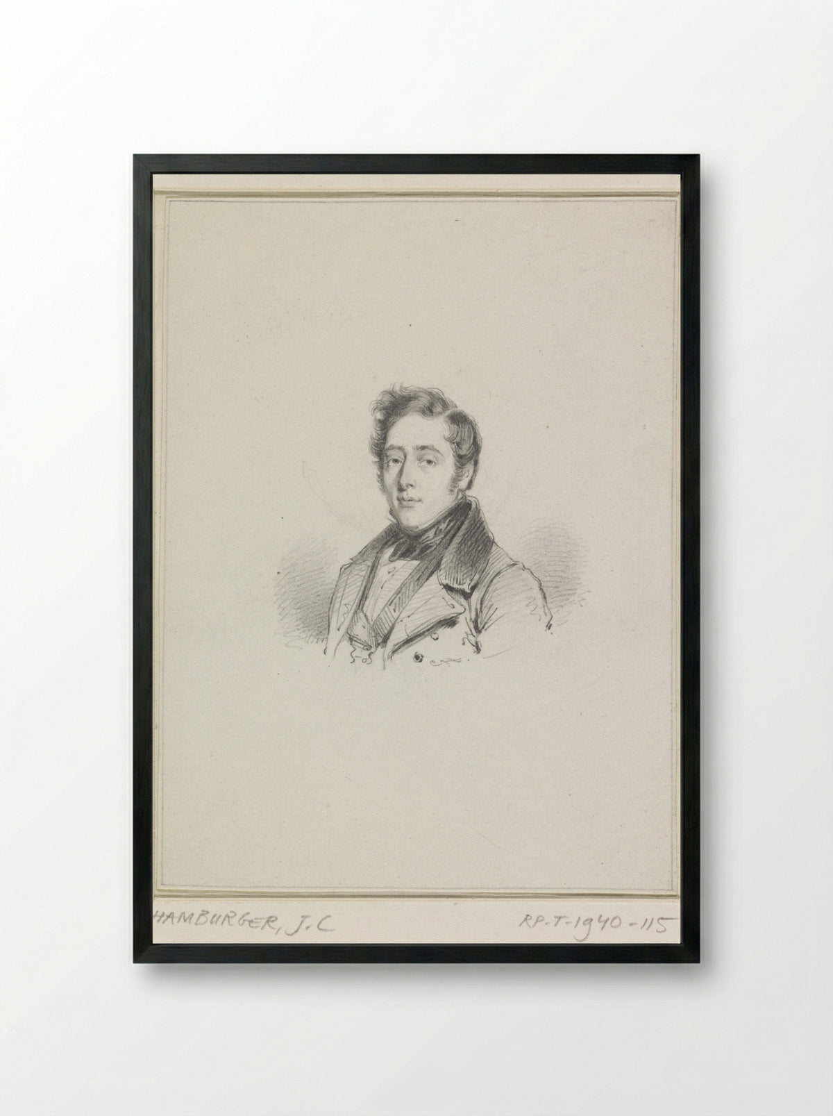 Portret van Johannes Leonardus Wolterbeek - Johannes Philippus Lange - Framed Print Black