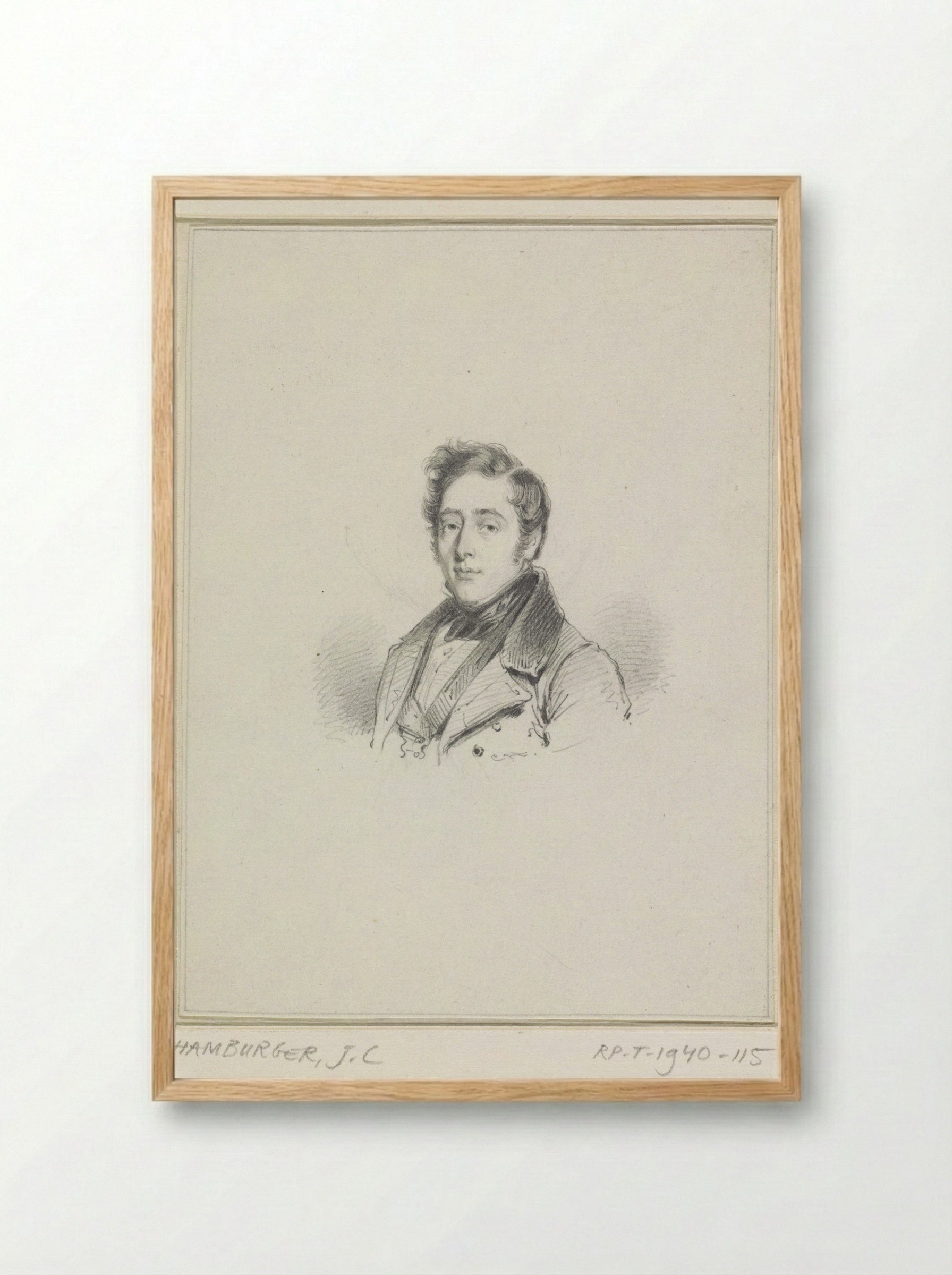 Portret van Johannes Leonardus Wolterbeek - Johannes Philippus Lange - Framed Print Wood