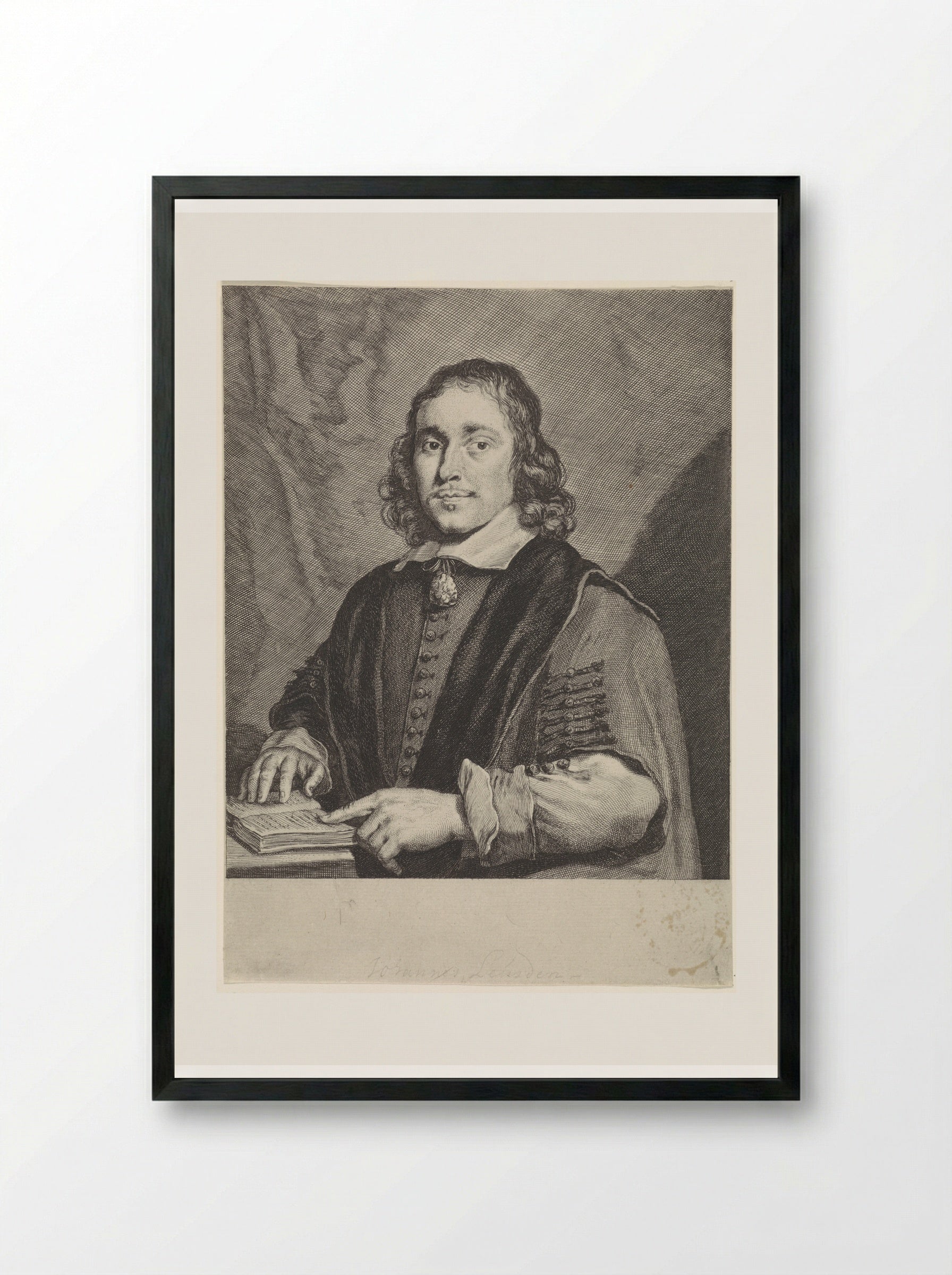 Portret van Johannes Leusden - Theodor Matham - Framed Print Black