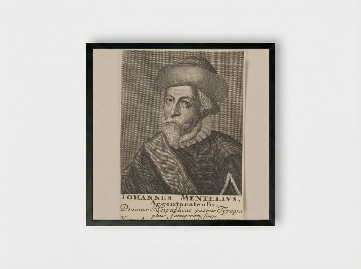 Portret van Johannes Mentelin - Michael Rössler - Framed Print Black