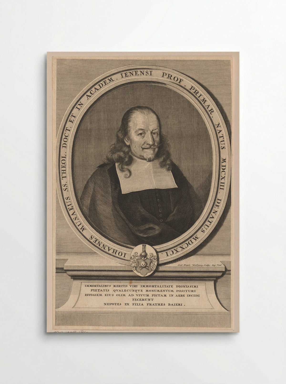 Portret van Johannes Musaeus - Andreas Matthäus Wolfgang - Poster