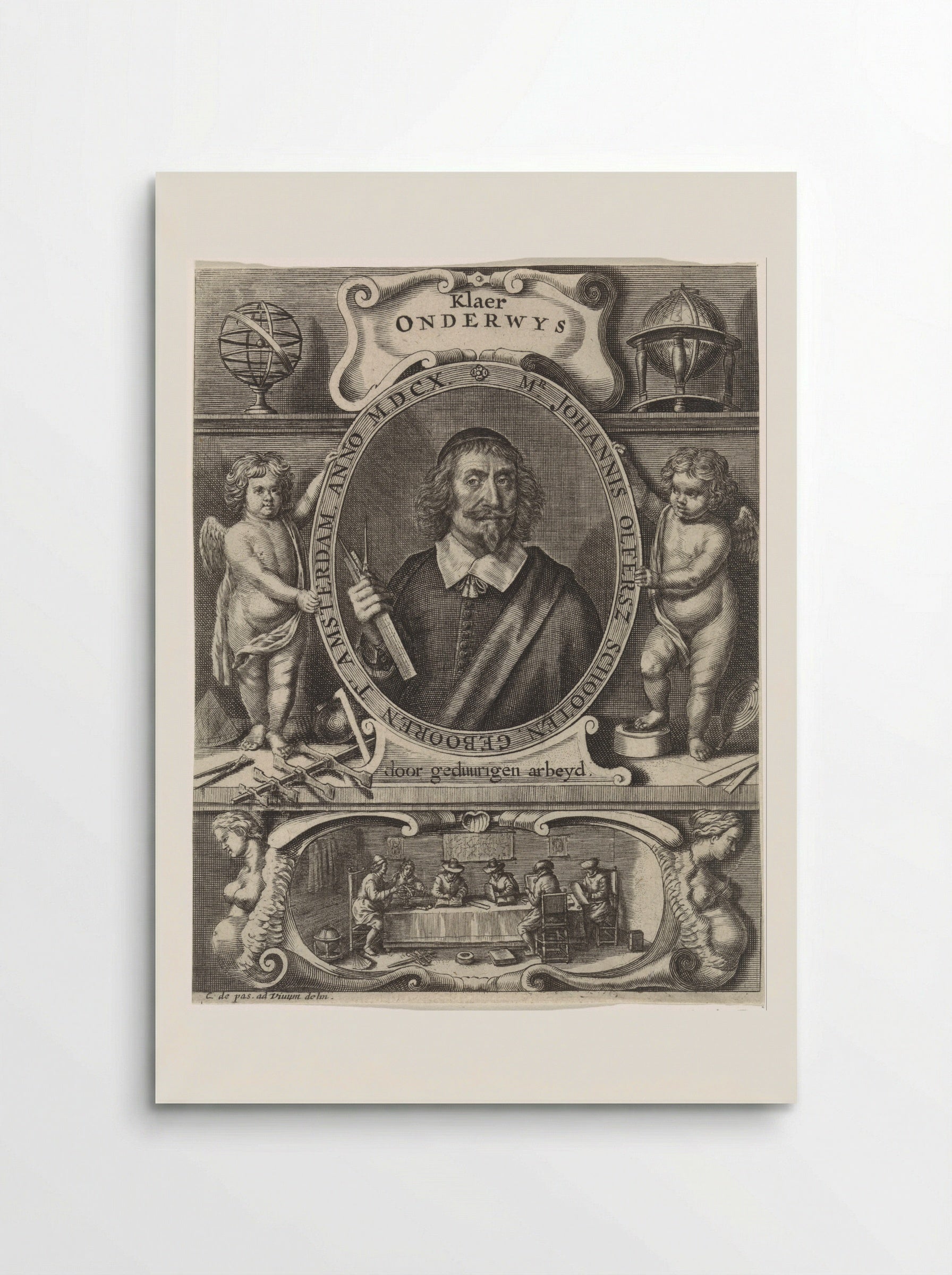 Portret van Johannes Olfersz. Schooten - Crispijn van de Passe (II) - Poster