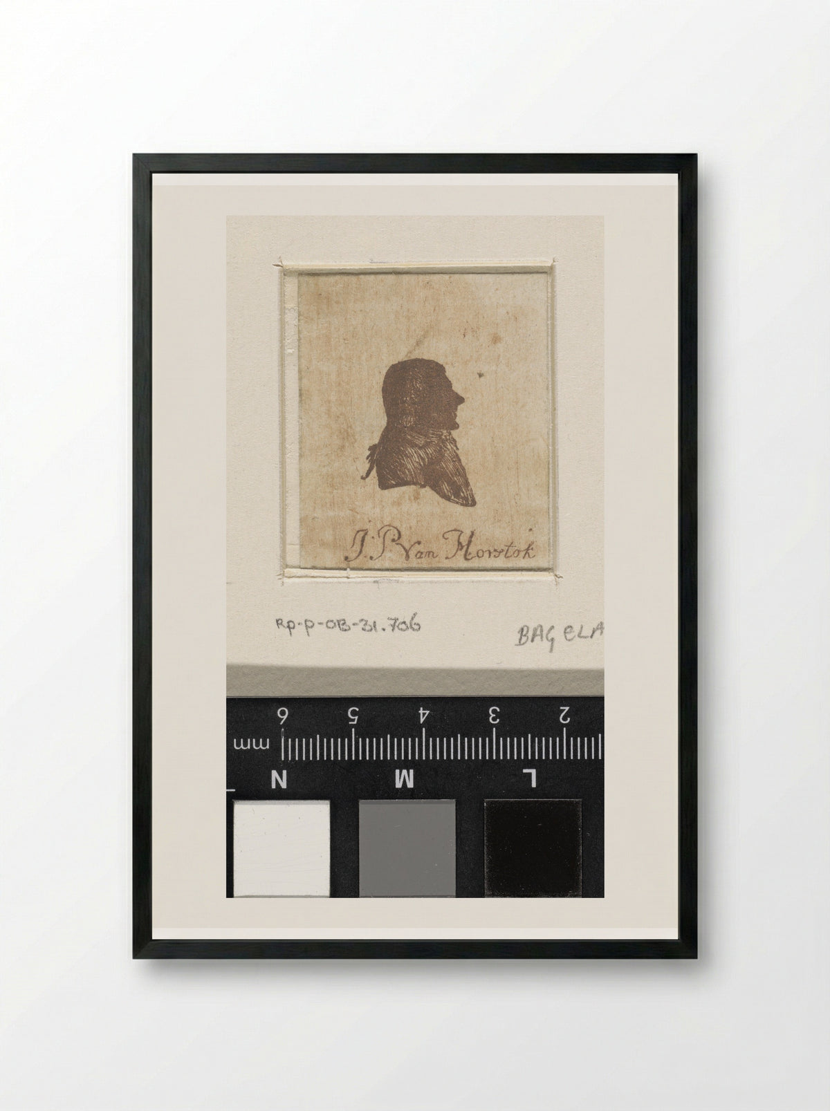 Portret van Johannes Petrus van Horstok in silhouet - Ernst Willem Jan Bagelaar - Framed Print Black