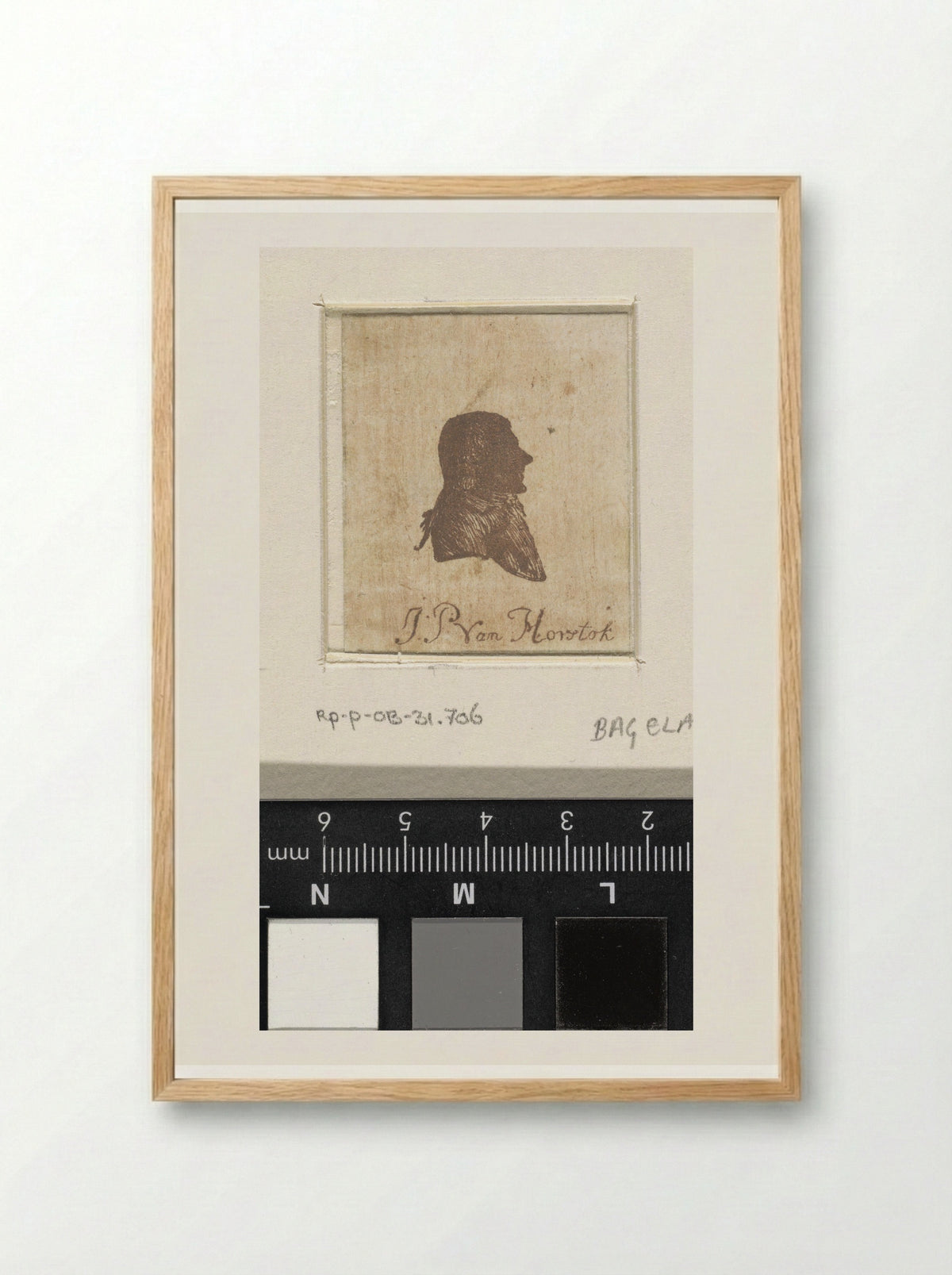 Portret van Johannes Petrus van Horstok in silhouet - Ernst Willem Jan Bagelaar - Framed Print Wood
