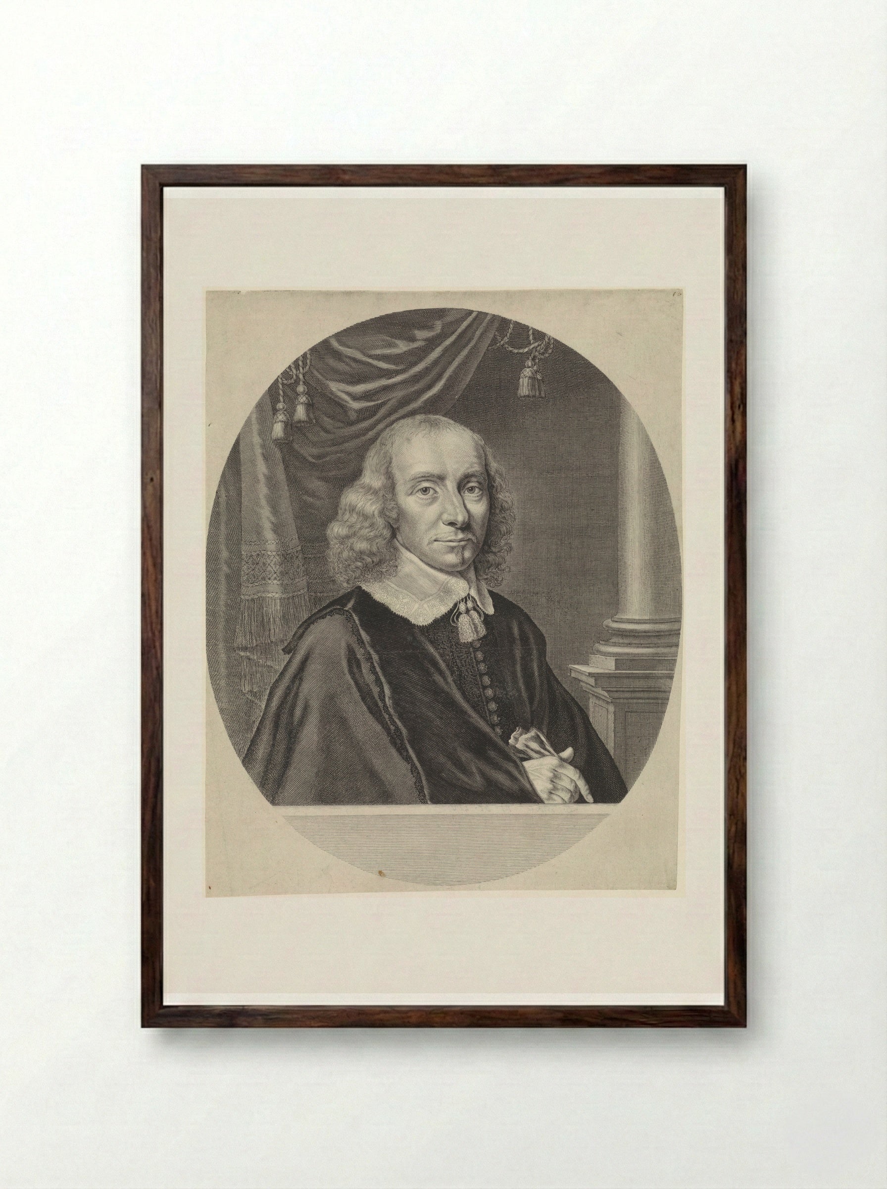 Portret van Johannes de Jonghe - Theodor Matham - Framed Print Dark Wood