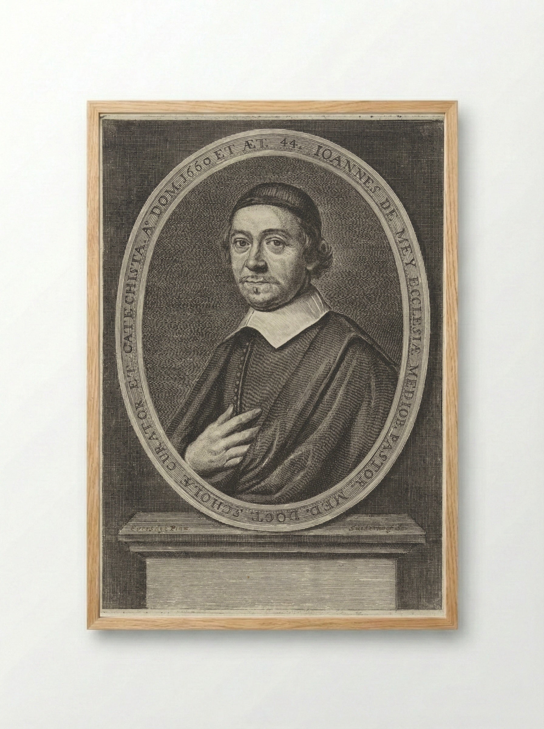 Portret van Johannes de Mey - Jonas Suyderhoef - Framed Print Wood