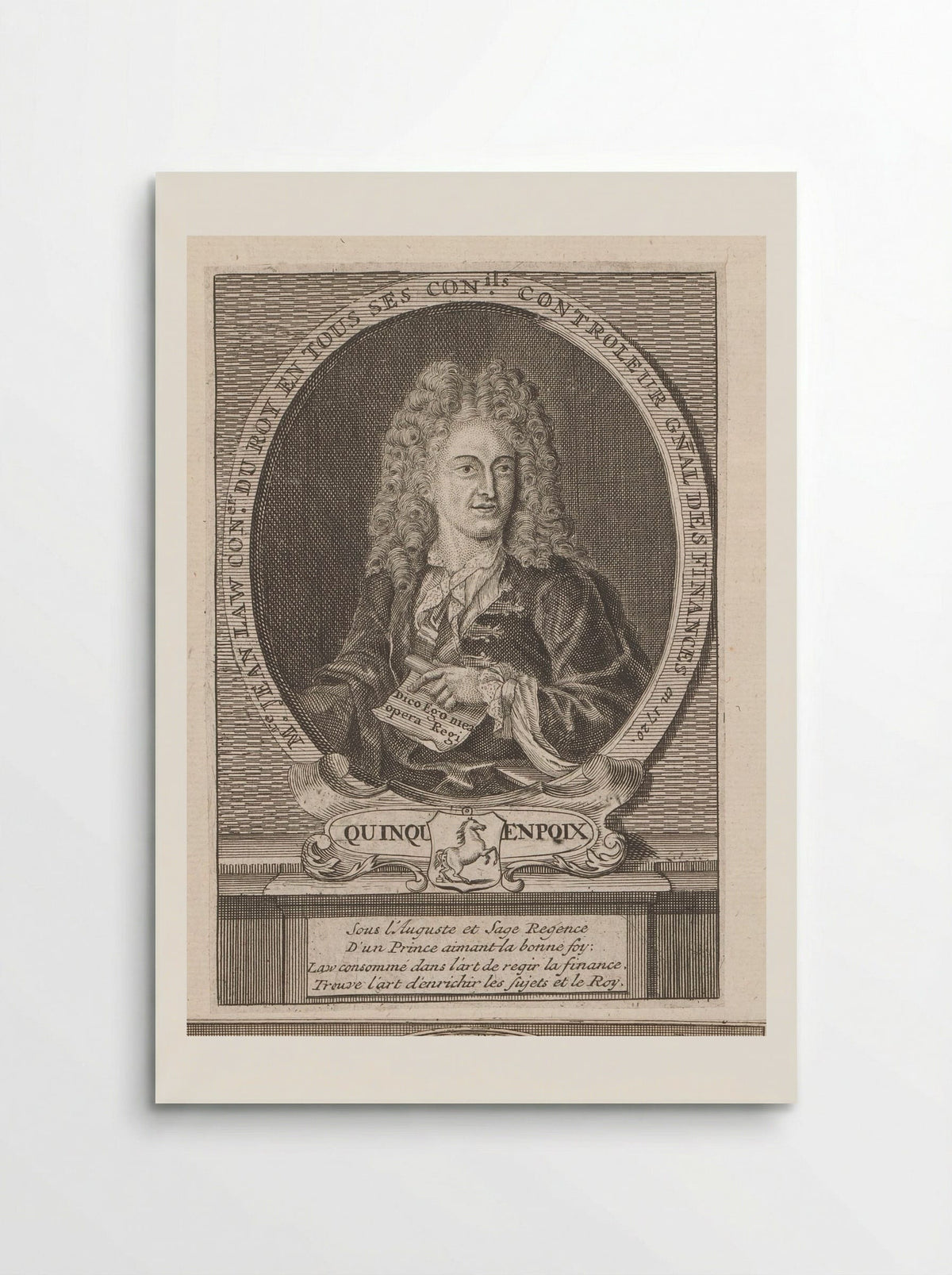 Portret van John Law - Hendrik de Leth - Poster