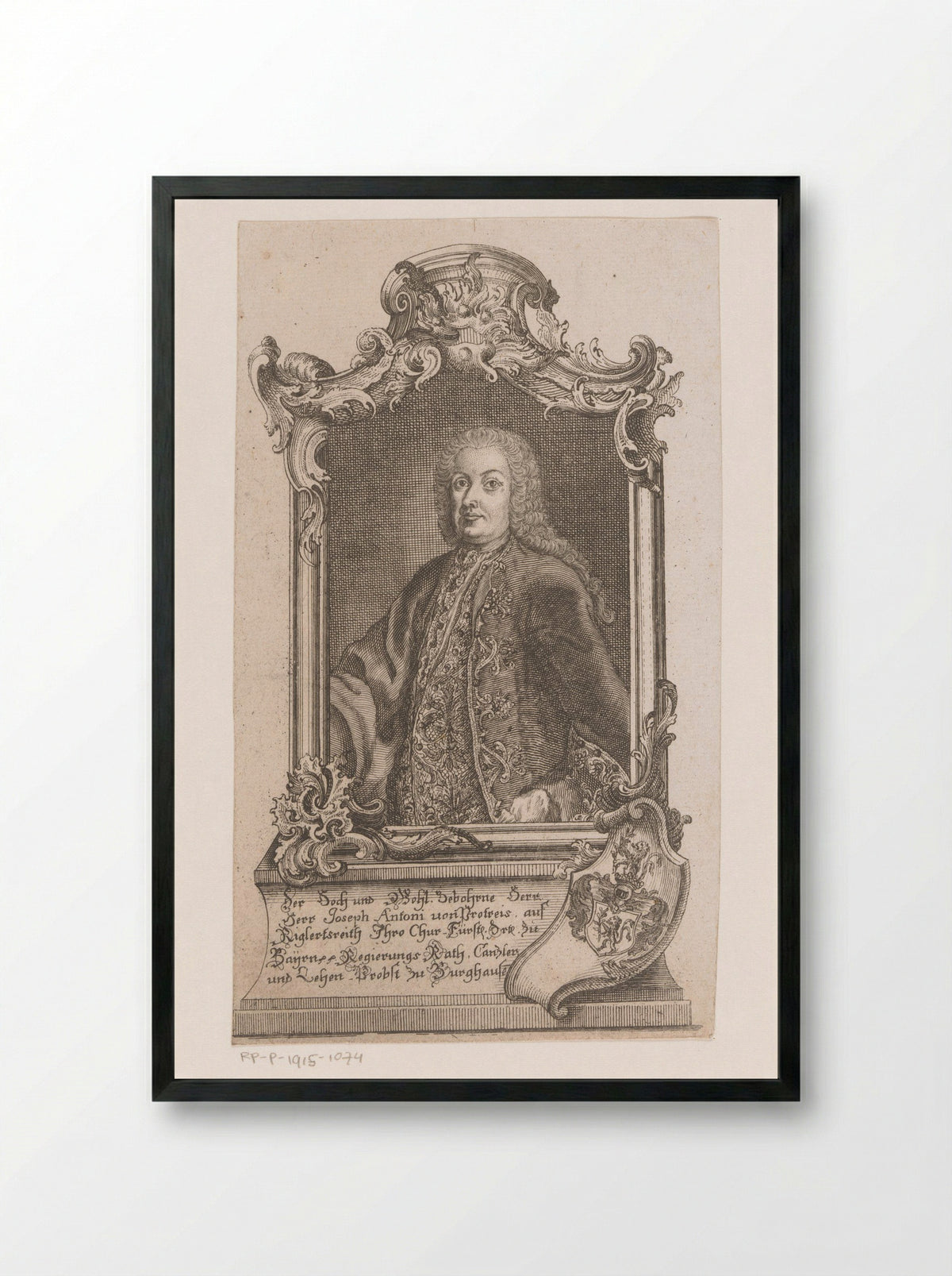 Portret van Joseph Anton von Protreis - Joseph Anton Zimmermann - Framed Print Black