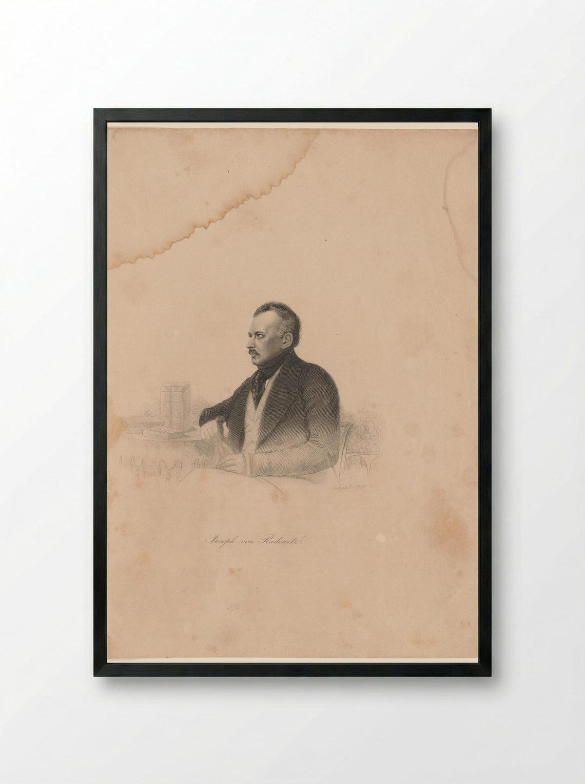 Portret van Joseph von Radowitz - Auguste Hüssener - Framed Print Black