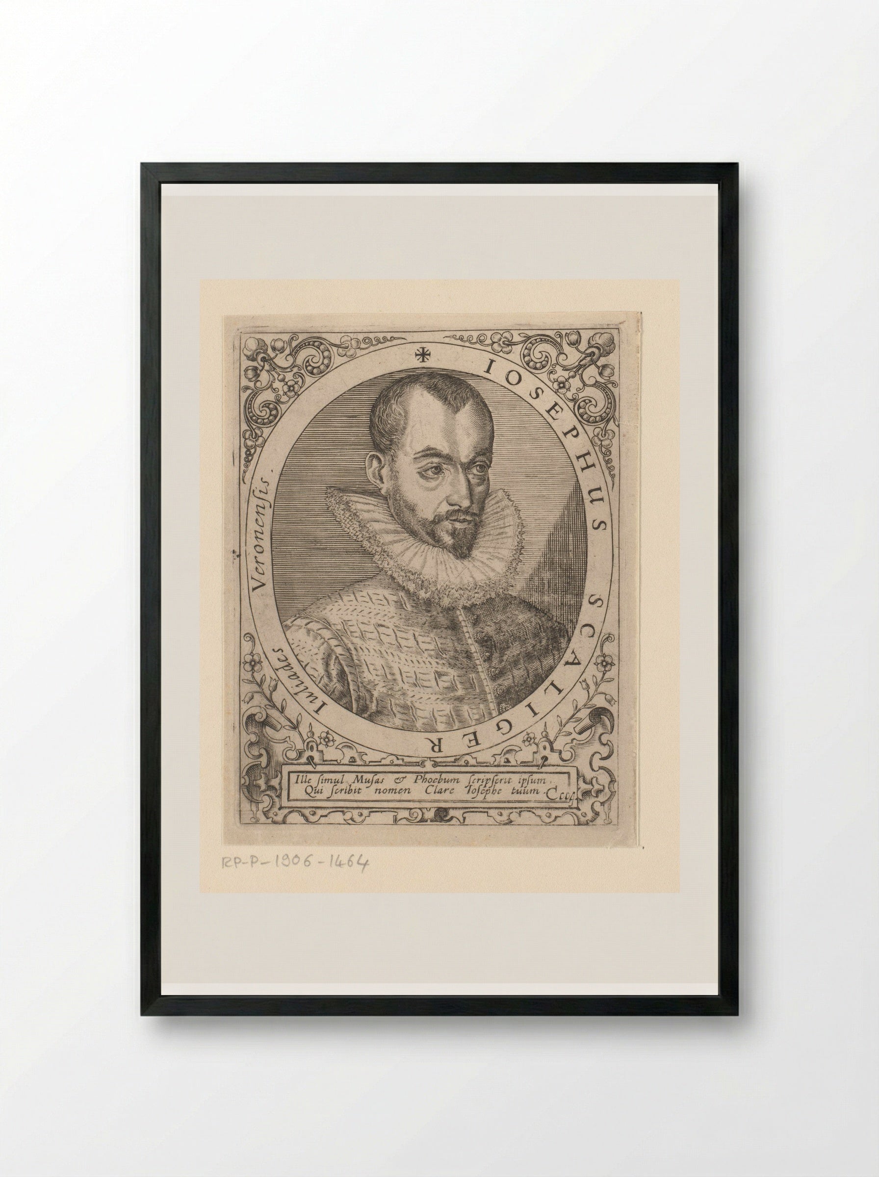 Portret van Josephus Scaliger - Johann Theodor de Bry - Framed Print Black