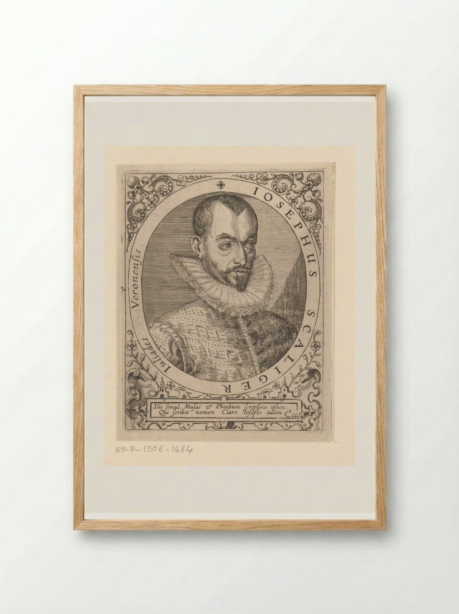 Portret van Josephus Scaliger - Johann Theodor de Bry - Framed Print Wood