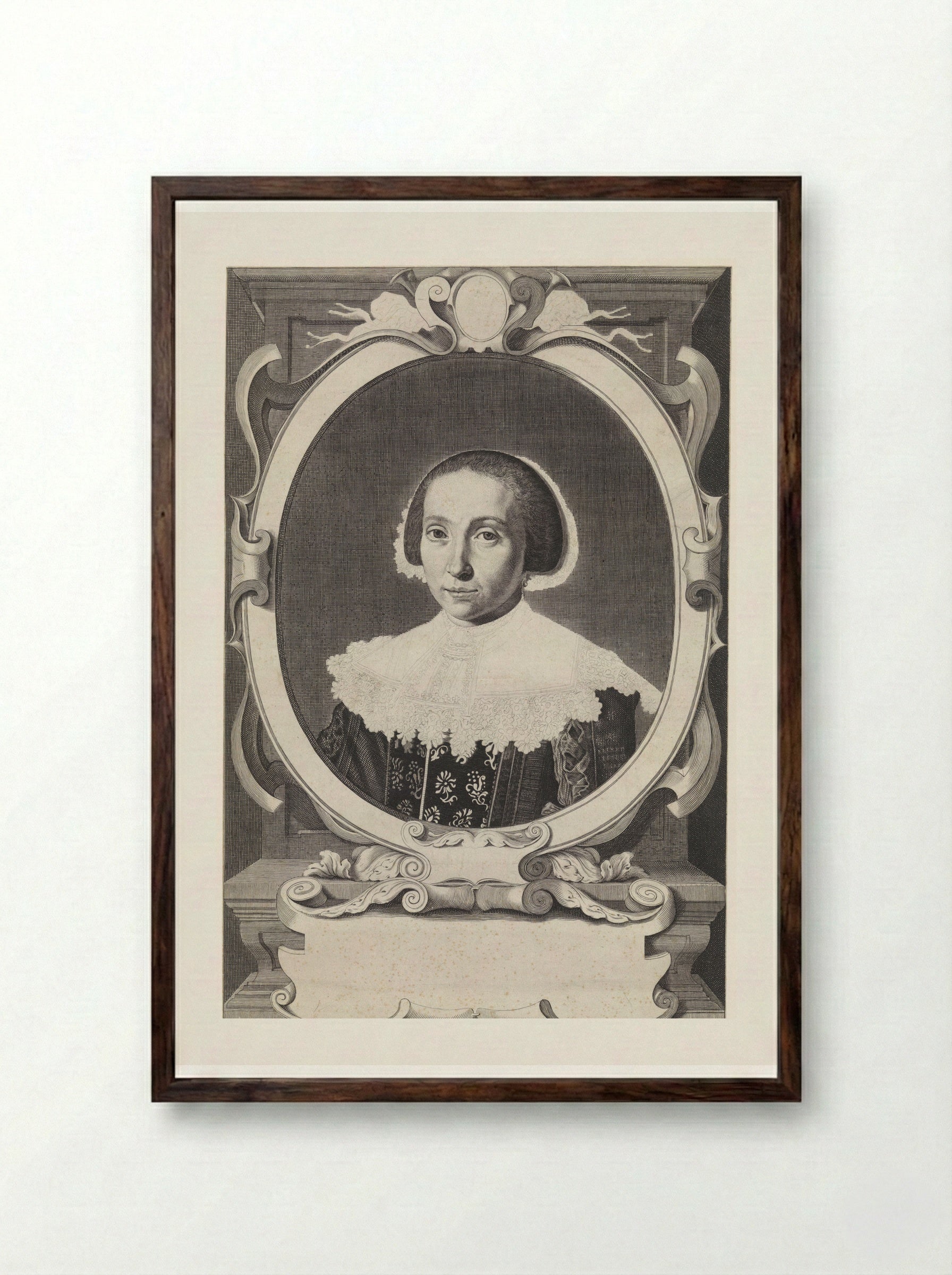 Portret van Judith Cotermans - Theodor Matham - Framed Print Dark Wood