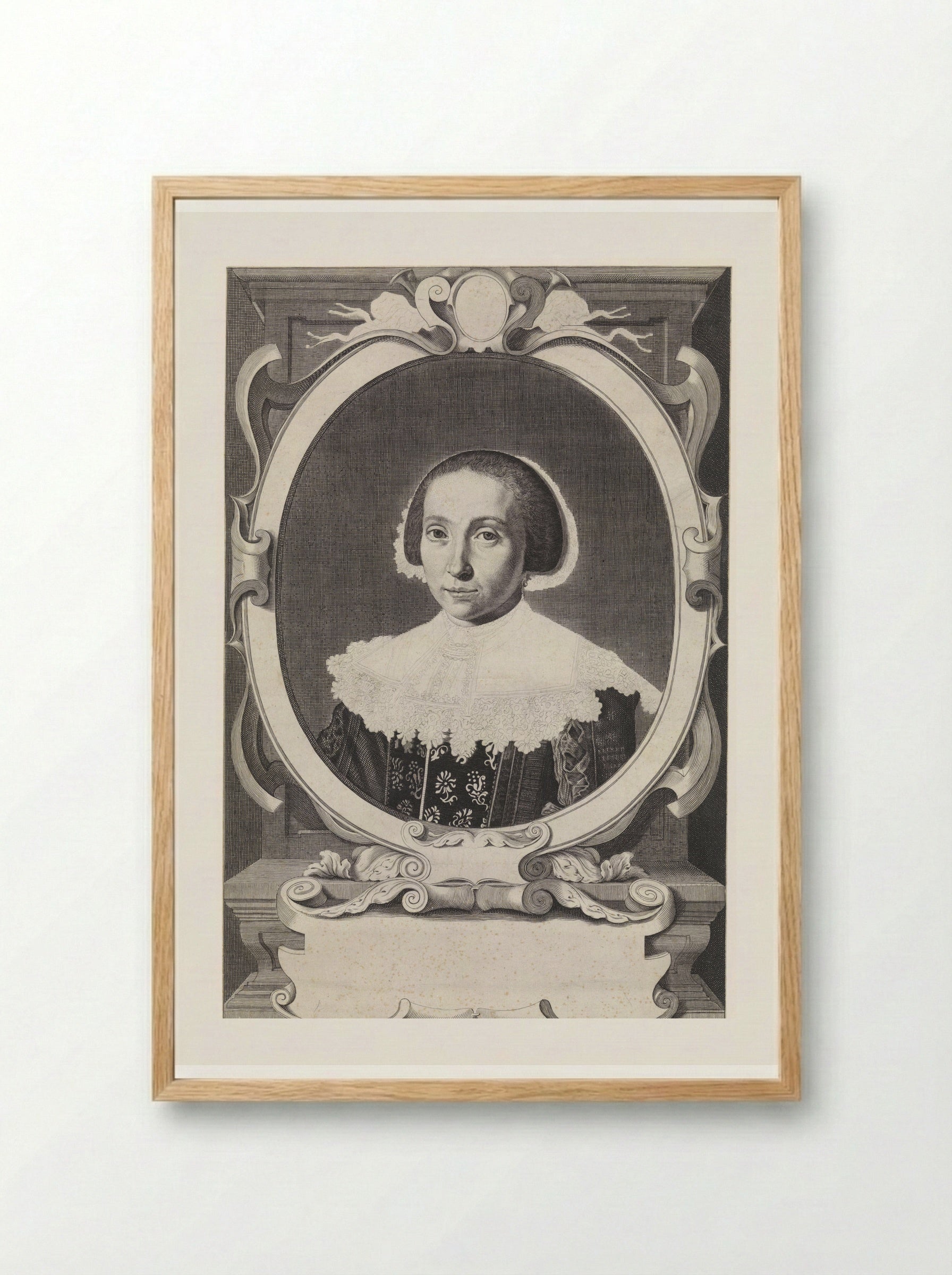 Portret van Judith Cotermans - Theodor Matham - Framed Print Wood