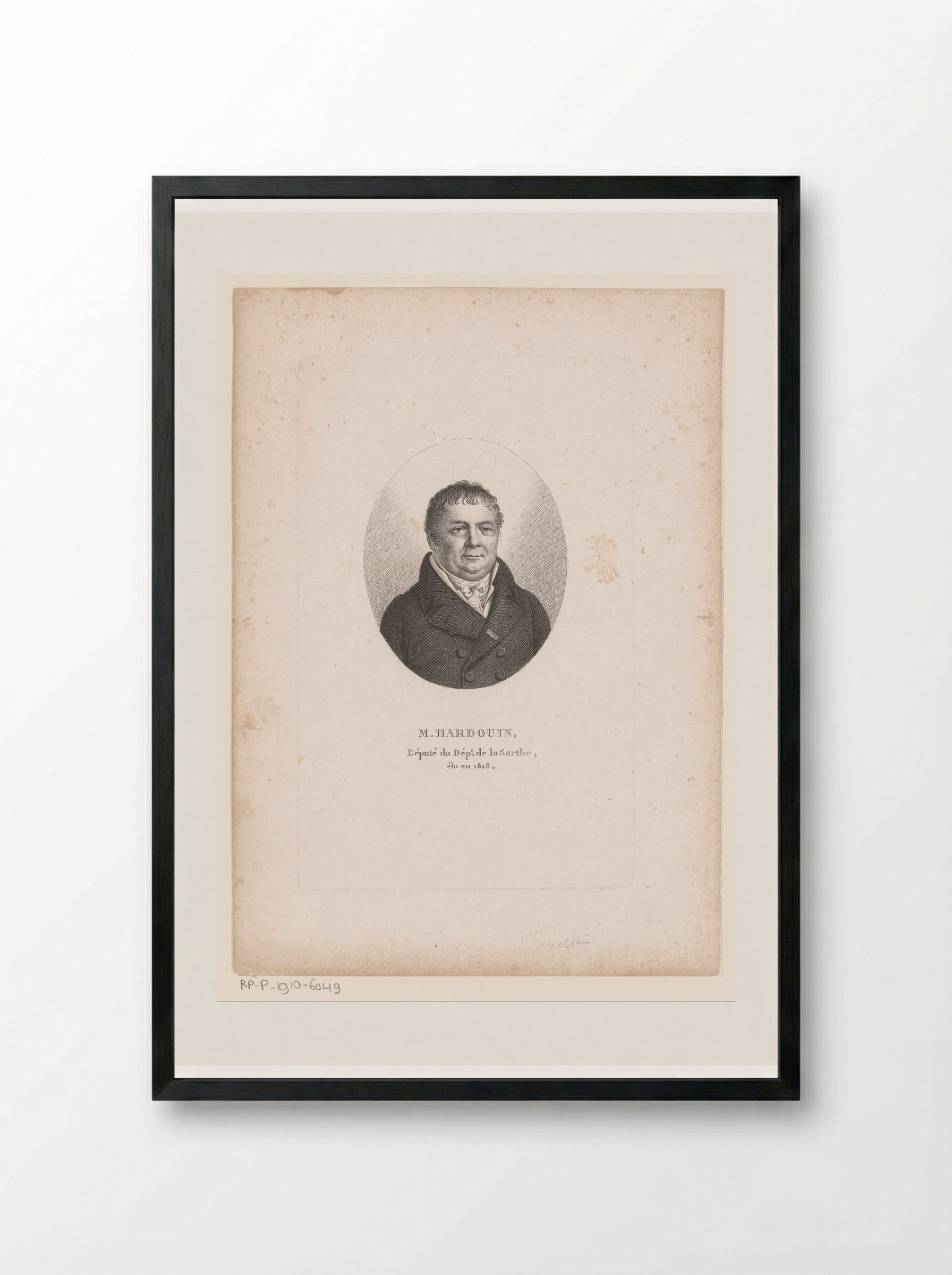 Portret van Julien Pierre Jean Hardouin - Ambroise Tardieu - Framed Print Black