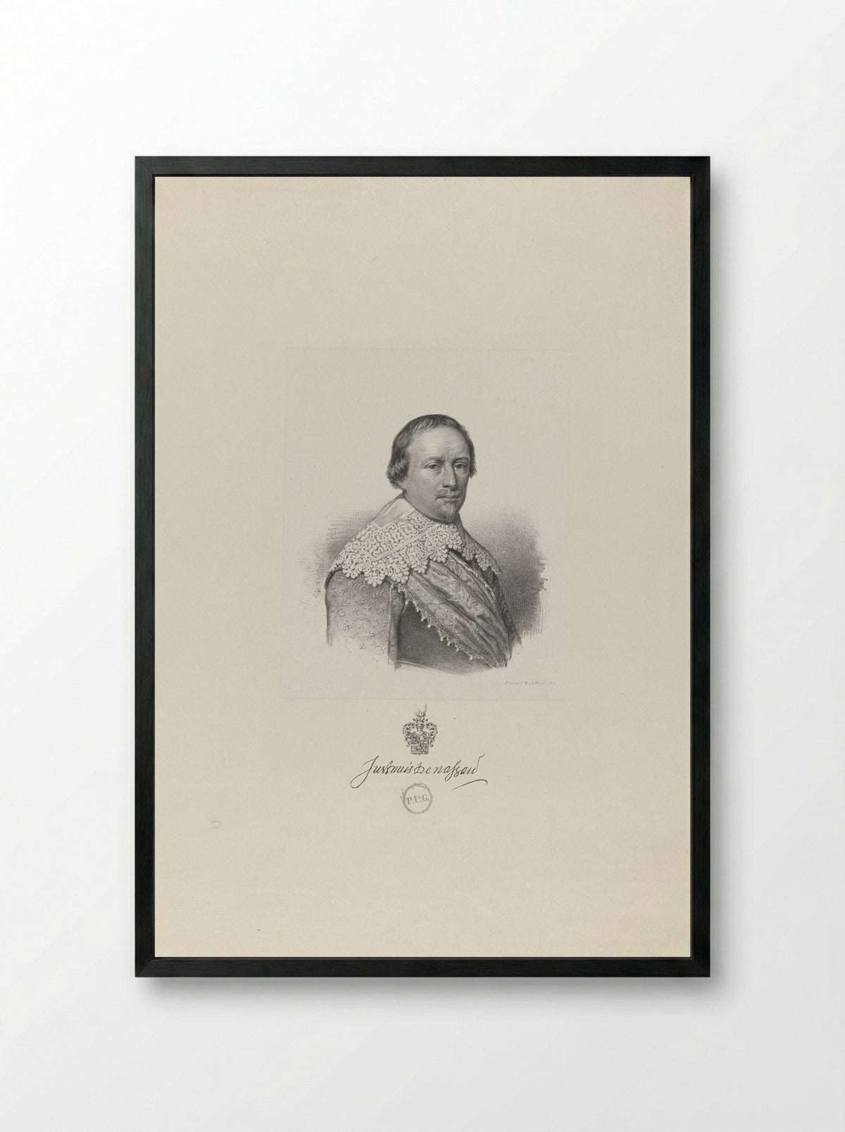 Portret van Justinus, graaf van Nassau - Antonie Johannes Groeneveldt - Framed Print Black