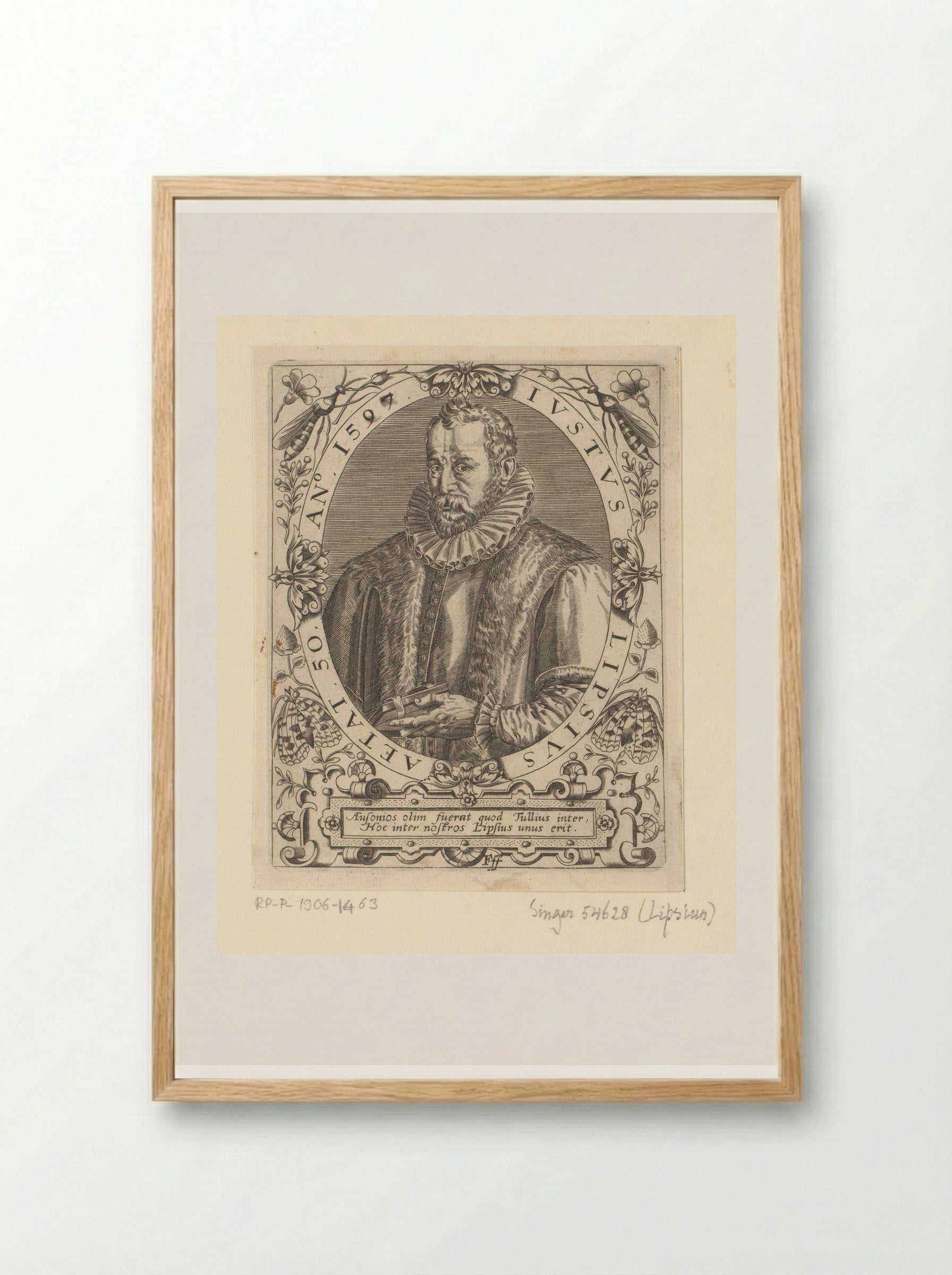 Portret van Justus Lipsius - Johann Theodor de Bry - Framed Print Wood