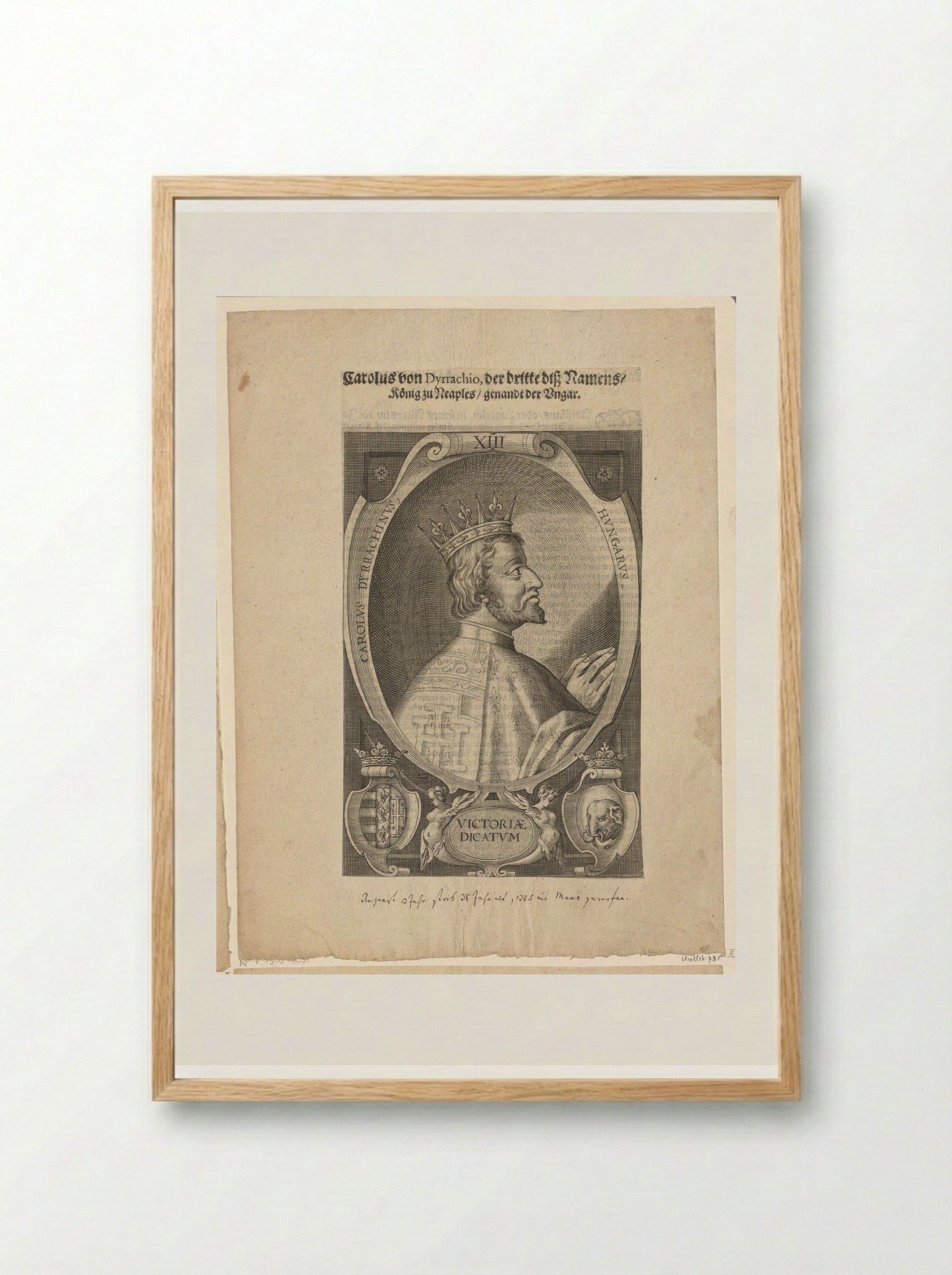 Portret van Karel III, koning van Napels - Lucas Kilian - Framed Print Wood