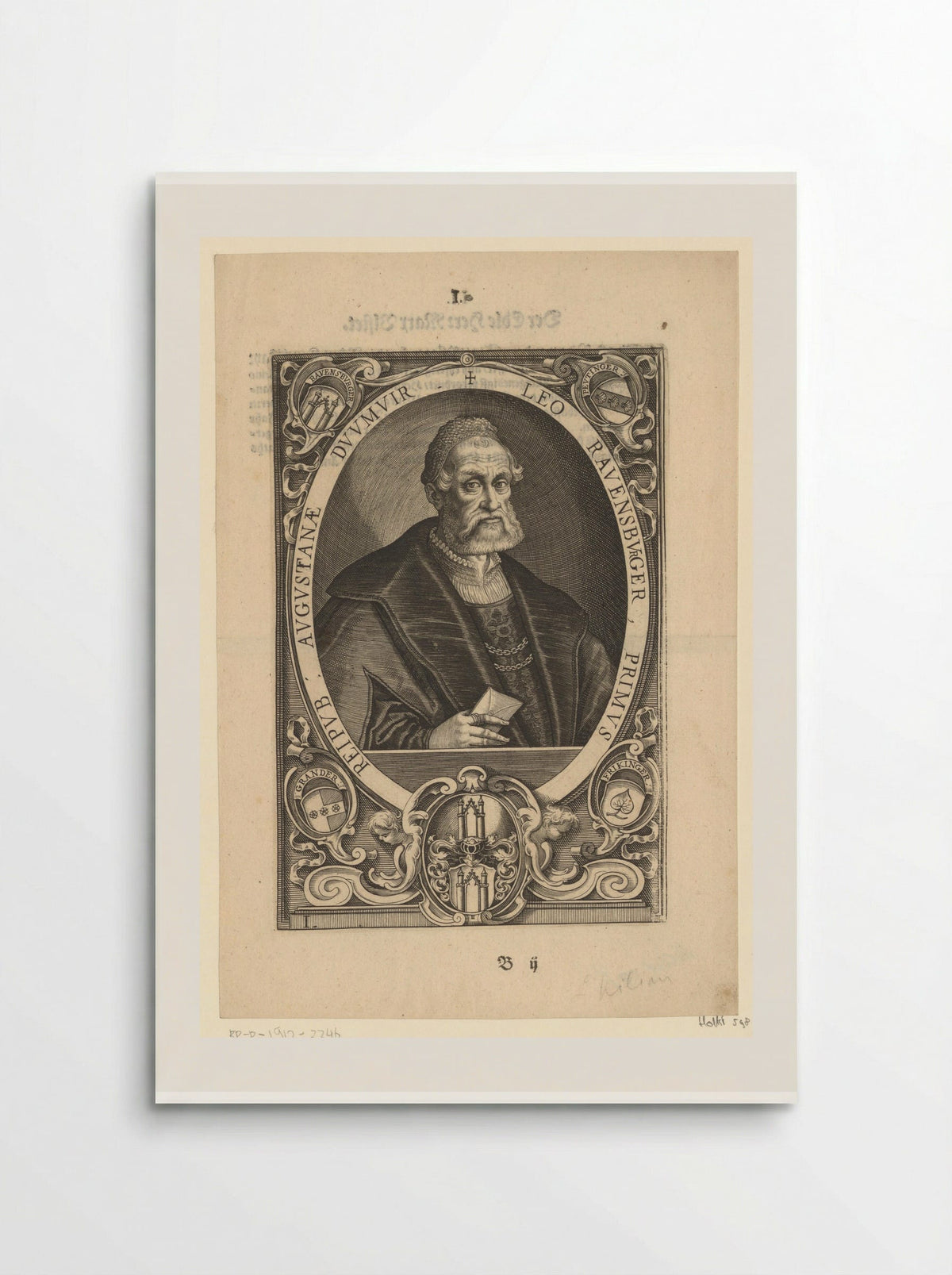 Portret van Leo Ravensburger - Lucas Kilian - Poster