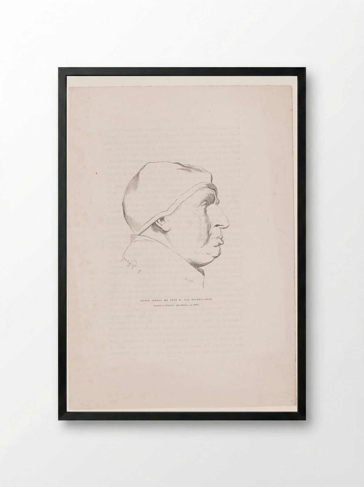 Portret van Leo X - Gazette des Beaux-Arts - Framed Print Black