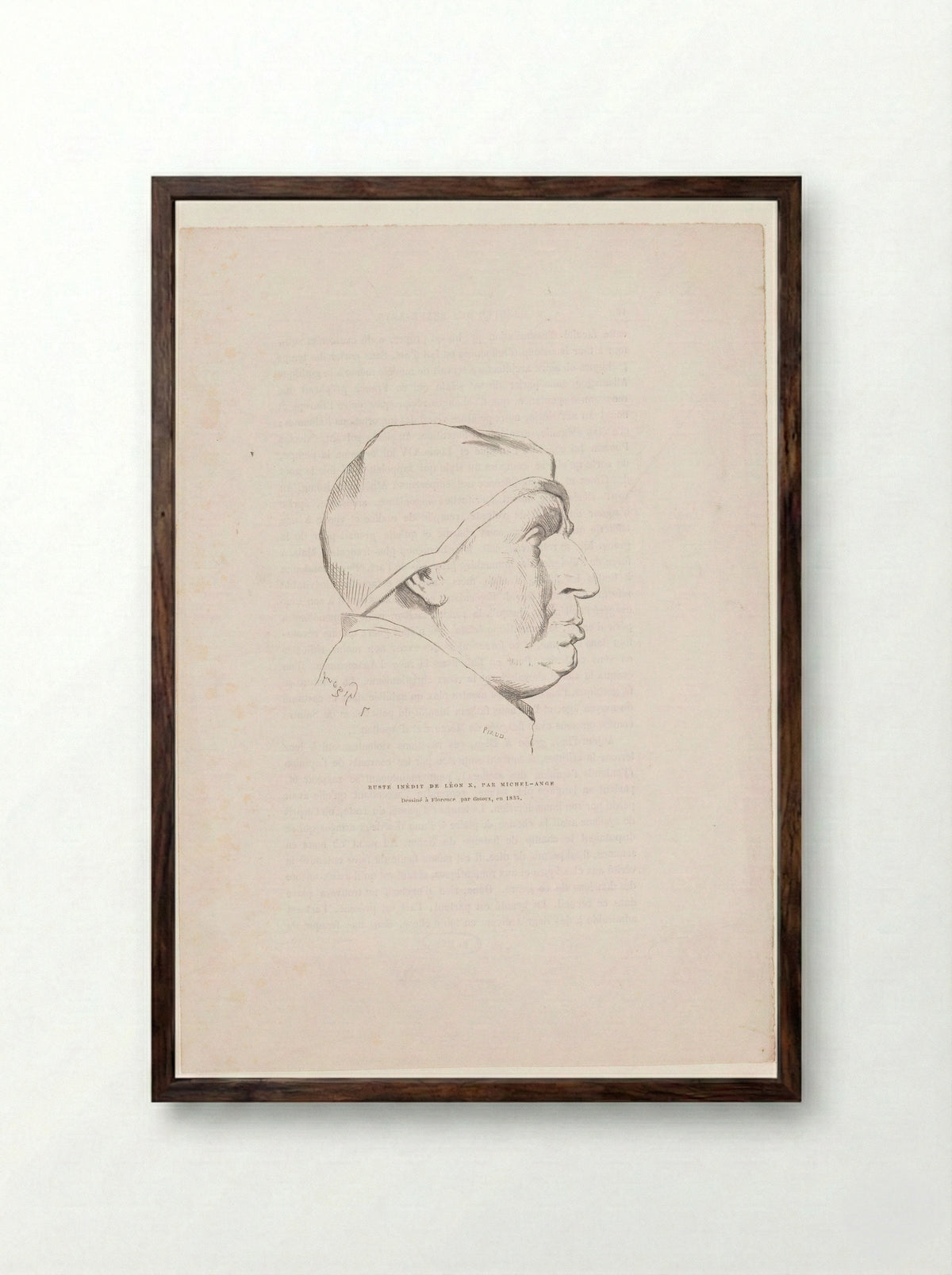 Portret van Leo X - Gazette des Beaux-Arts - Framed Print Dark Wood