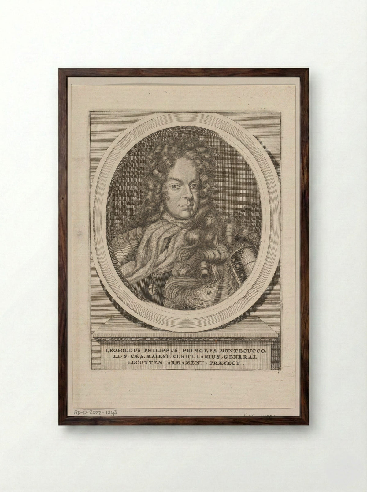 Portret van Leopold Philip Montecuccoli - Elias Nessenthaler - Framed Print Dark Wood