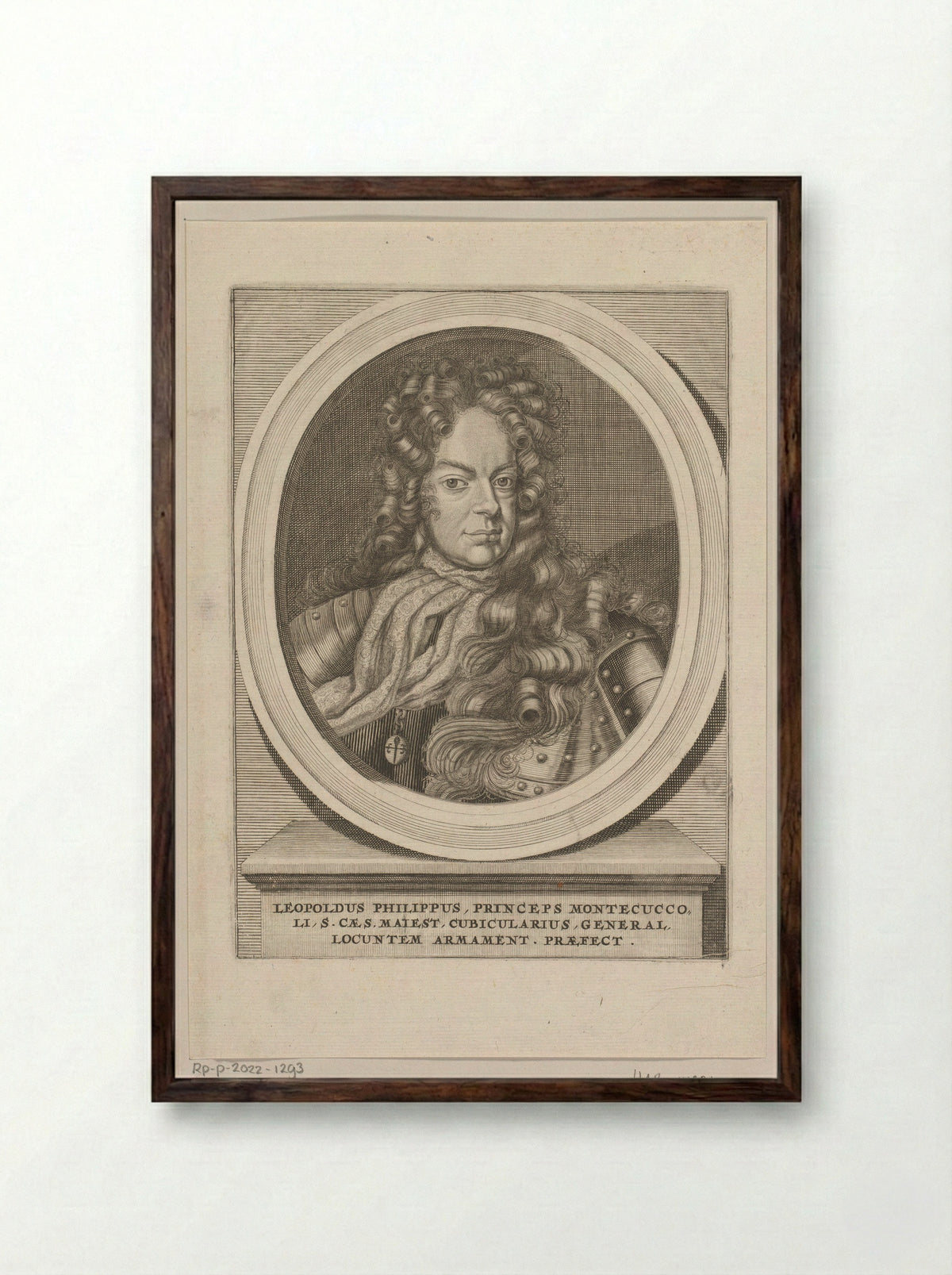 Portret van Leopold Philip Montecuccoli - Elias Nessenthaler - Framed Print Dark Wood