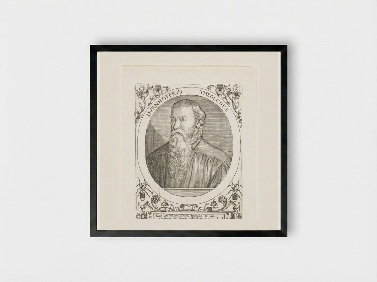 Portret van Lorenz Dürnhofer - Theodor de Bry - Framed Print Black