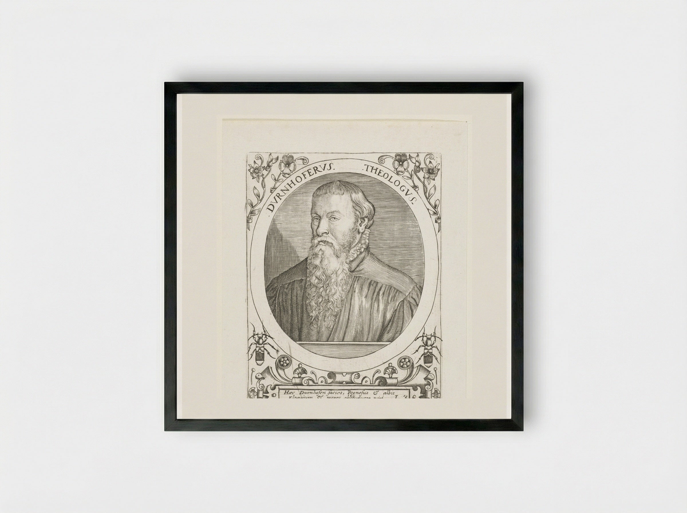 Portret van Lorenz Dürnhofer - Theodor de Bry - Framed Print Black
