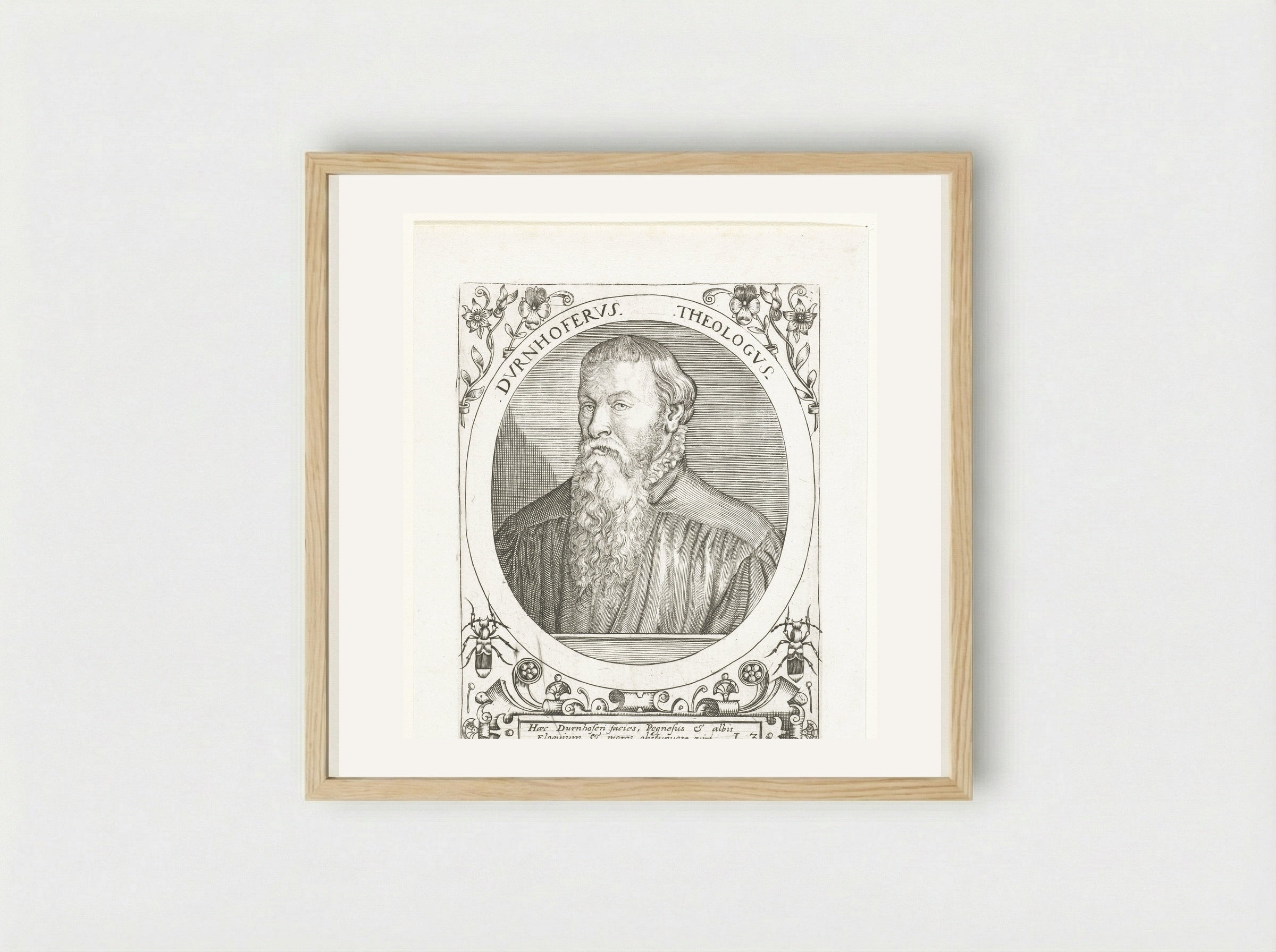 Portret van Lorenz Dürnhofer - Theodor de Bry - Framed Print Wood