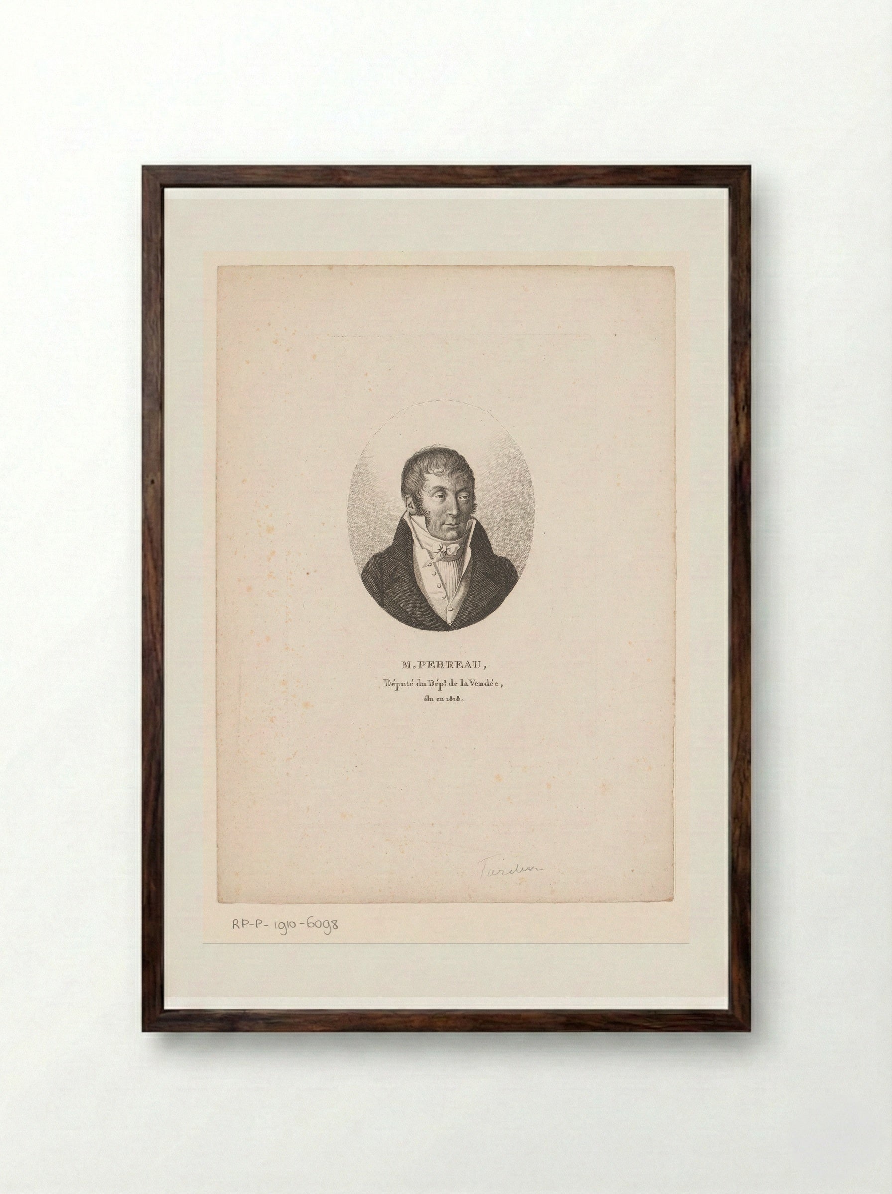 Portret van Louis Perreau du Magné - Ambroise Tardieu - Framed Print Dark Wood