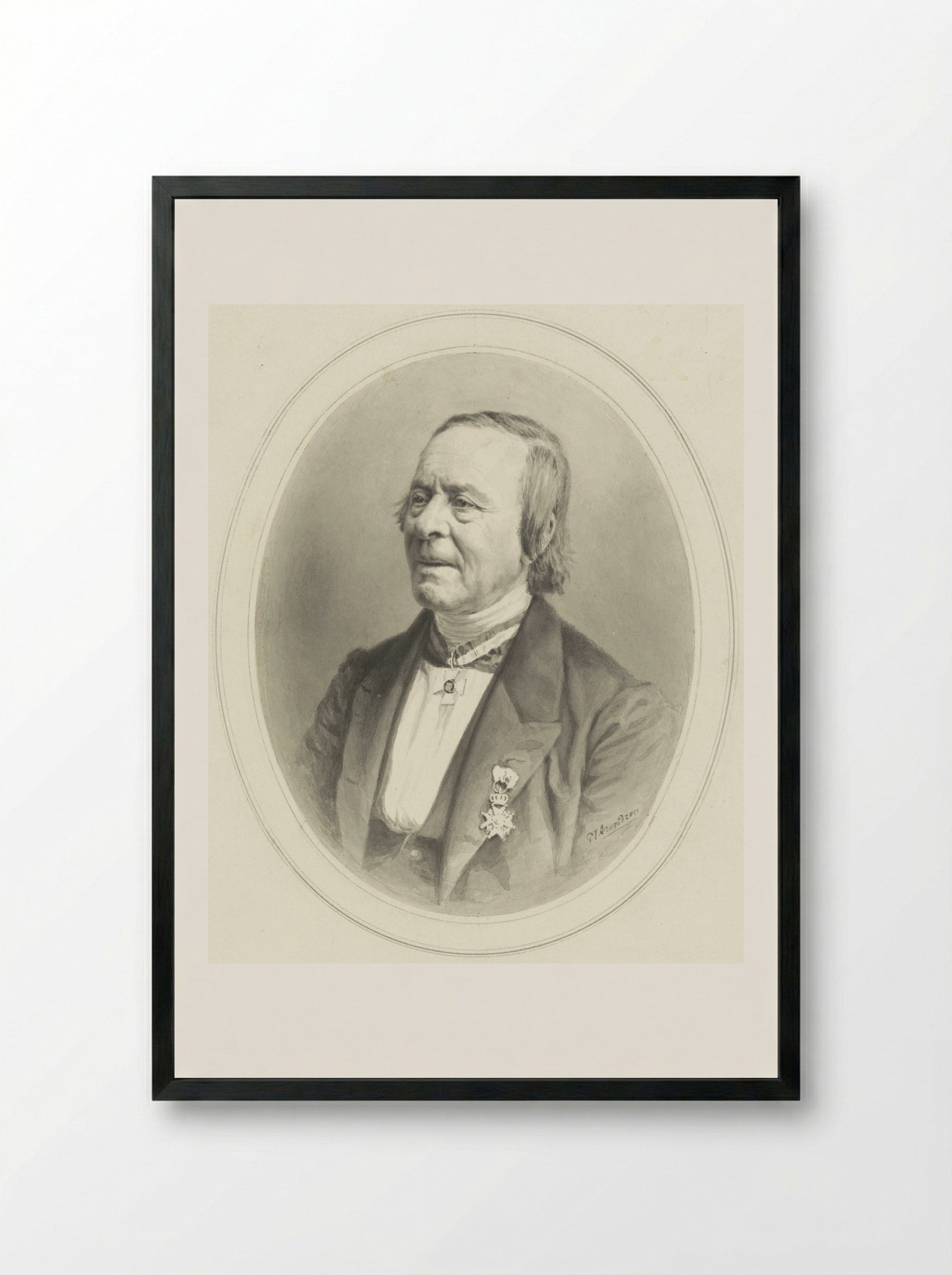 Portret van Louis Royer - Petrus Johannes Arendzen - Framed Print Black