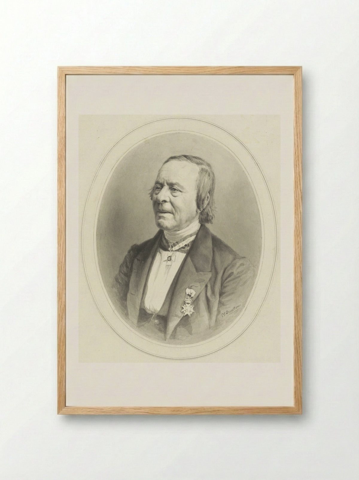 Portret van Louis Royer - Petrus Johannes Arendzen - Framed Print Wood