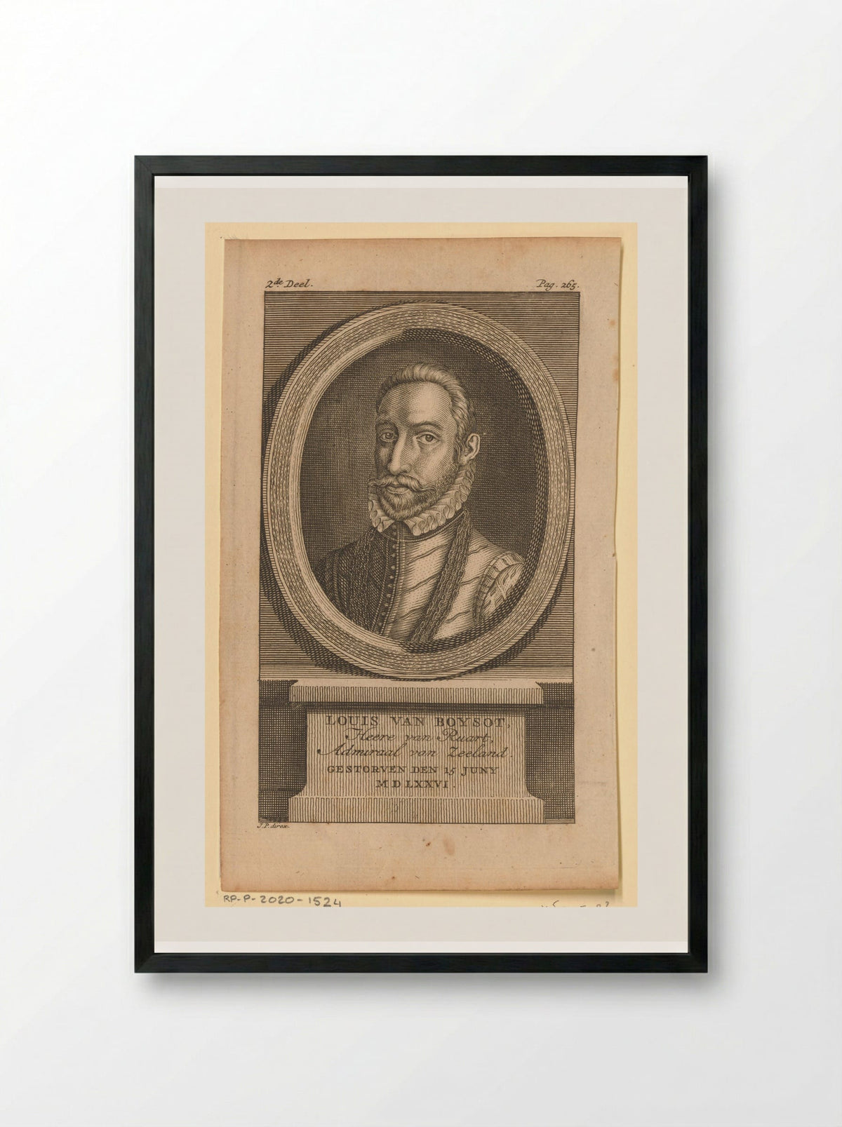 Portret van Louis de Boisot - Jan Punt - Framed Print Black