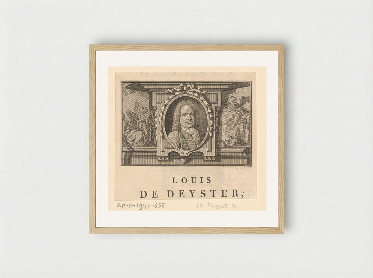 Portret van Louis de Deyster - Étienne Ficquet - Framed Print Wood