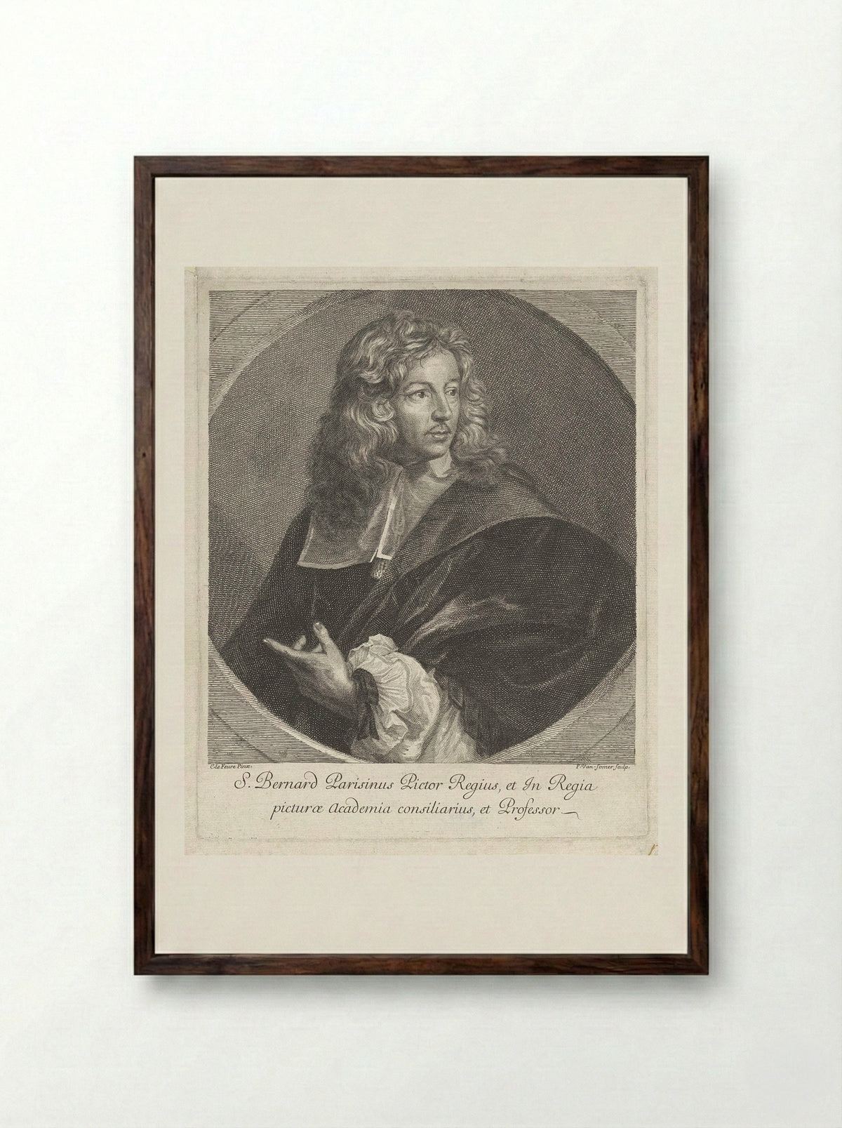Portret van Louis du Guernier - Samuel Bernard - Framed Print Dark Wood