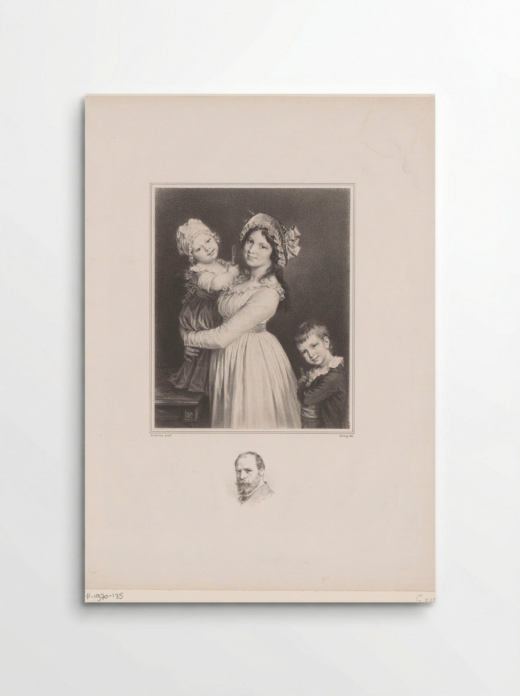 Portret van Louise Demandre met haar kinderen Frédi en Joseph Anthony - Lemercier & Cie. - Poster