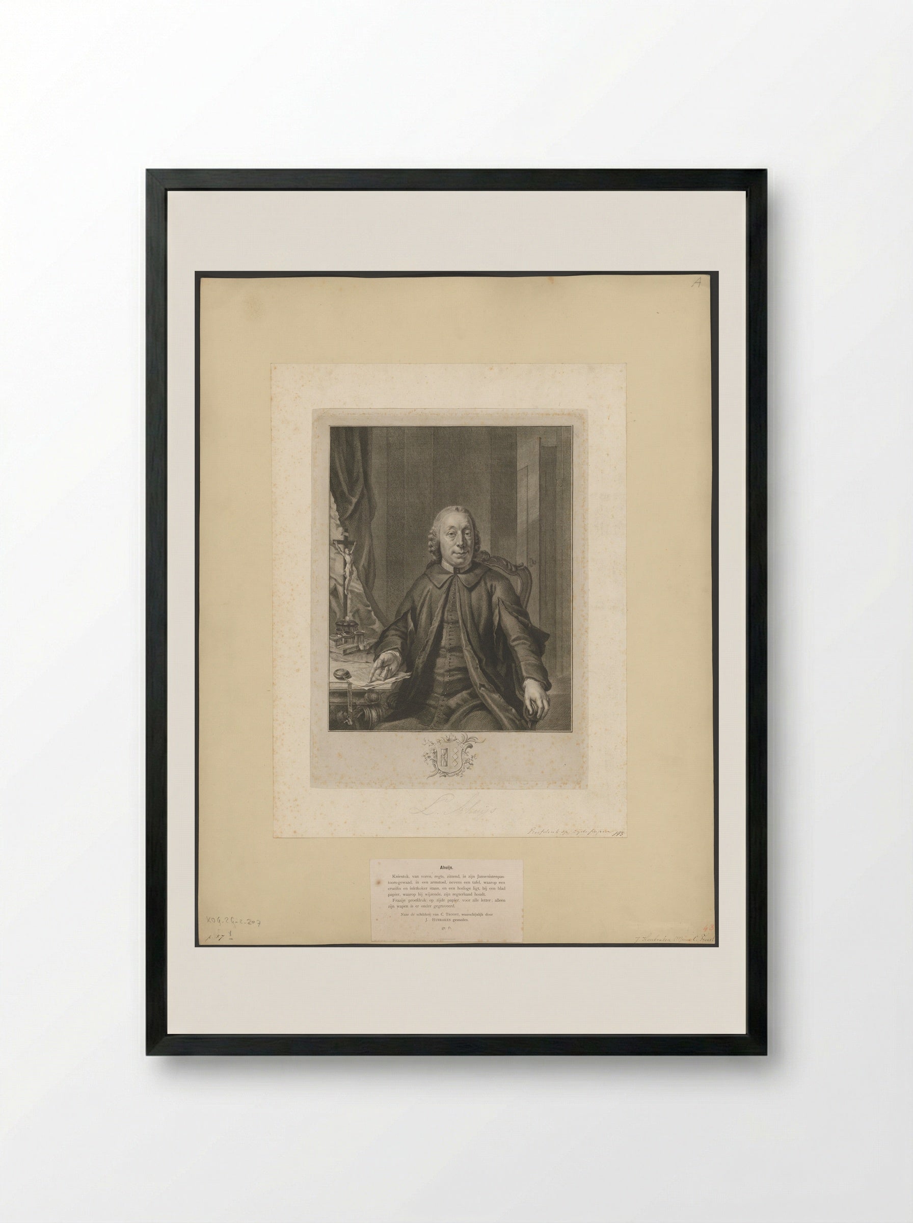 Portret van Lucas Ahuys - Jacob Houbraken - Framed Print Black
