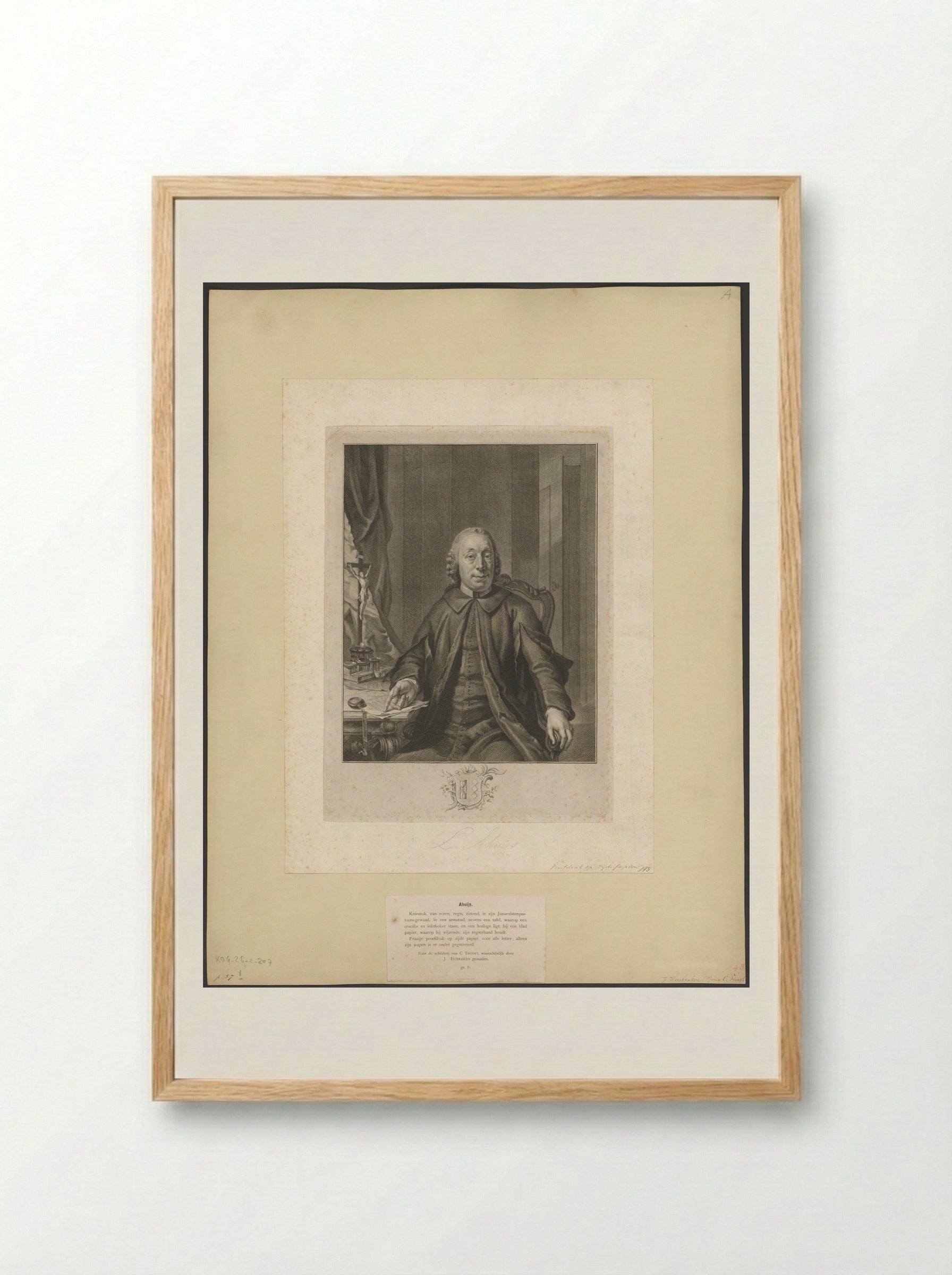 Portret van Lucas Ahuys - Jacob Houbraken - Framed Print Wood