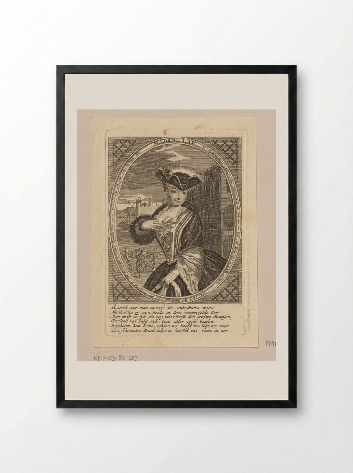 Portret van Madame Law - Claude Duflos - Framed Print Black