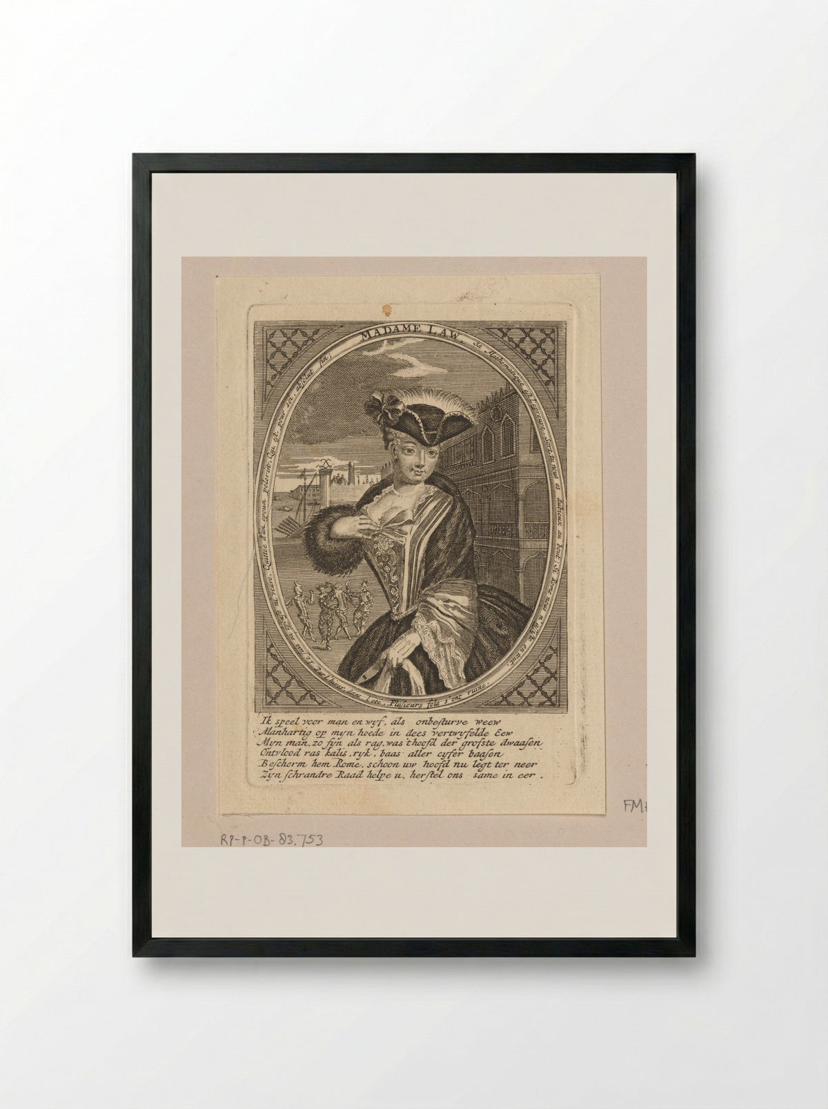 Portret van Madame Law - Claude Duflos - Framed Print Black