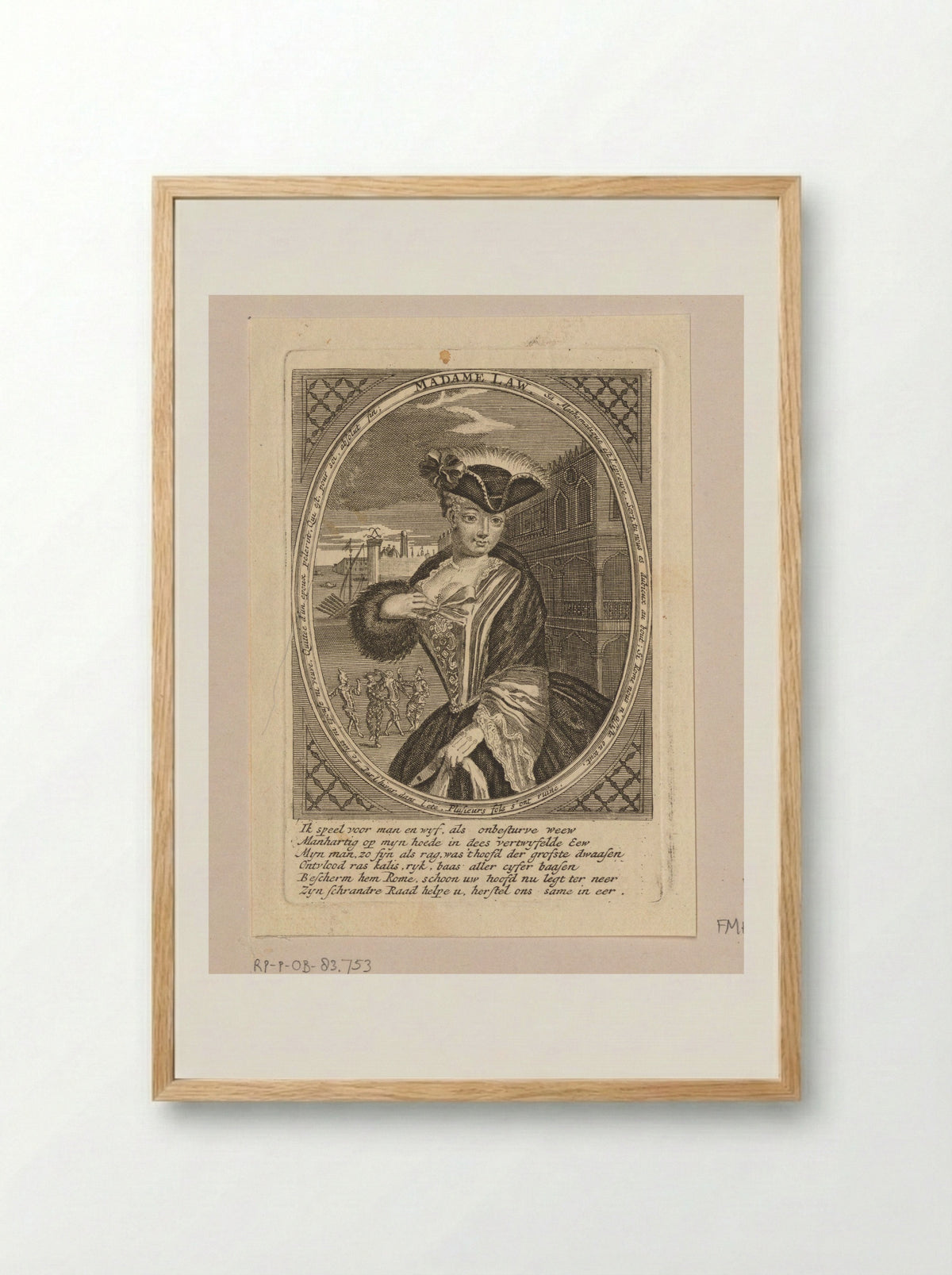 Portret van Madame Law - Claude Duflos - Framed Print Wood