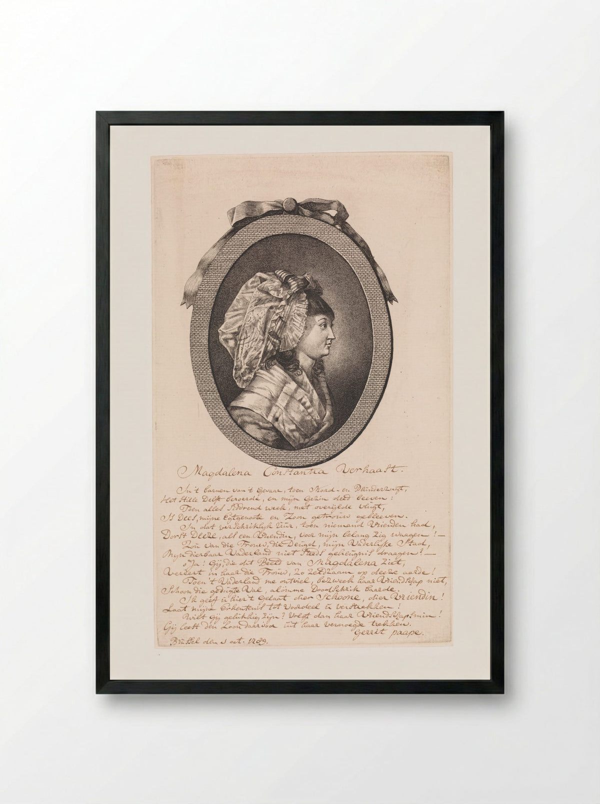 Portret van Magdalena Constantia Verhaast - Jan Gerard Waldorp - Framed Print Black