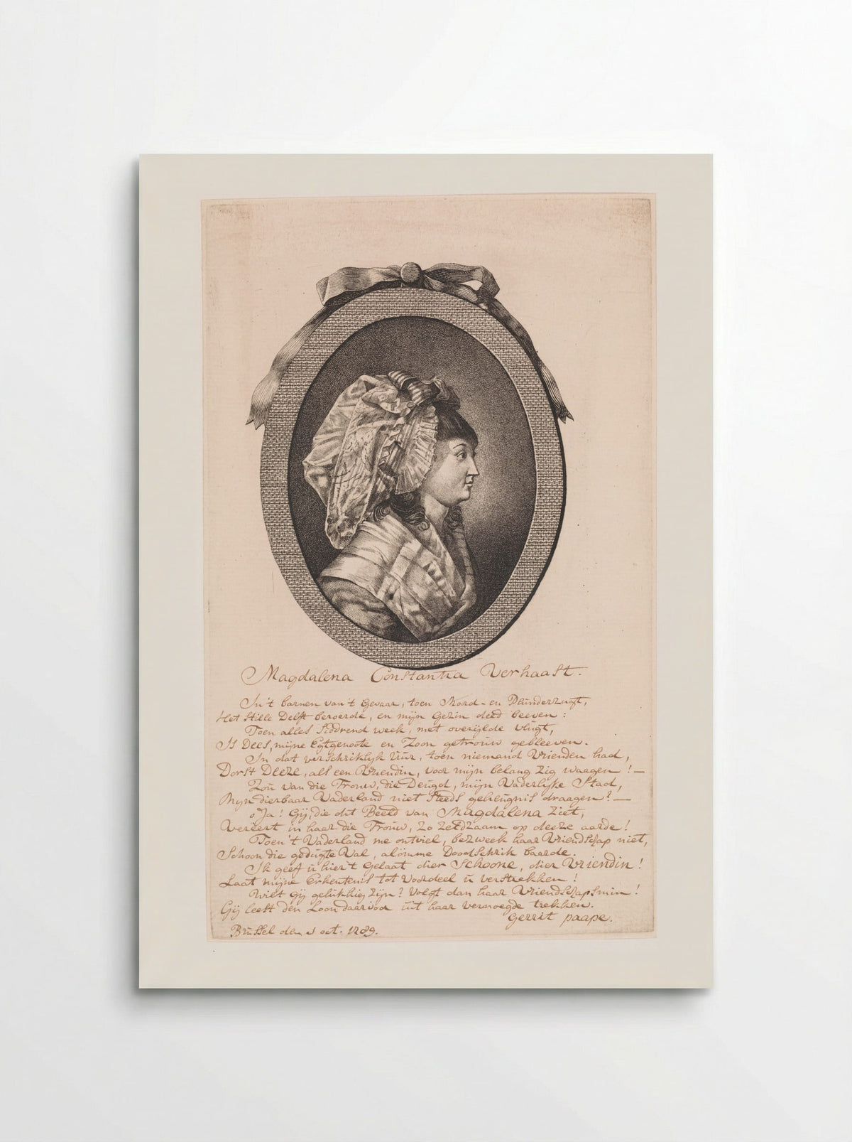Portret van Magdalena Constantia Verhaast - Jan Gerard Waldorp - Poster