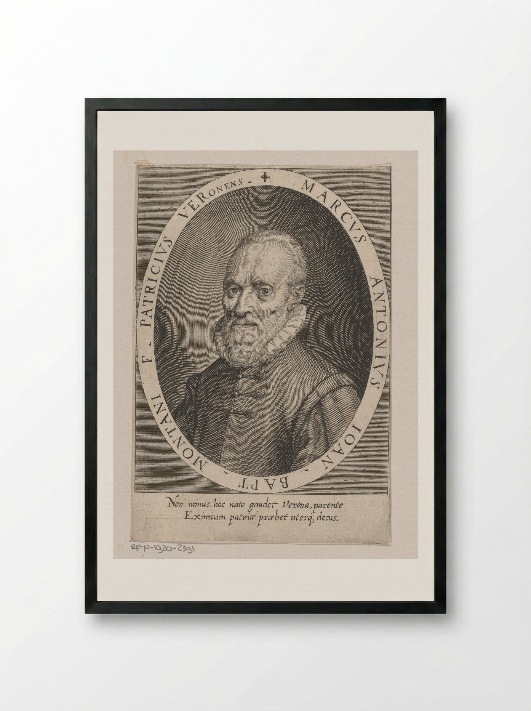 Portret van Marcus Antonius Montanus - Dominicus Custos - Framed Print Black