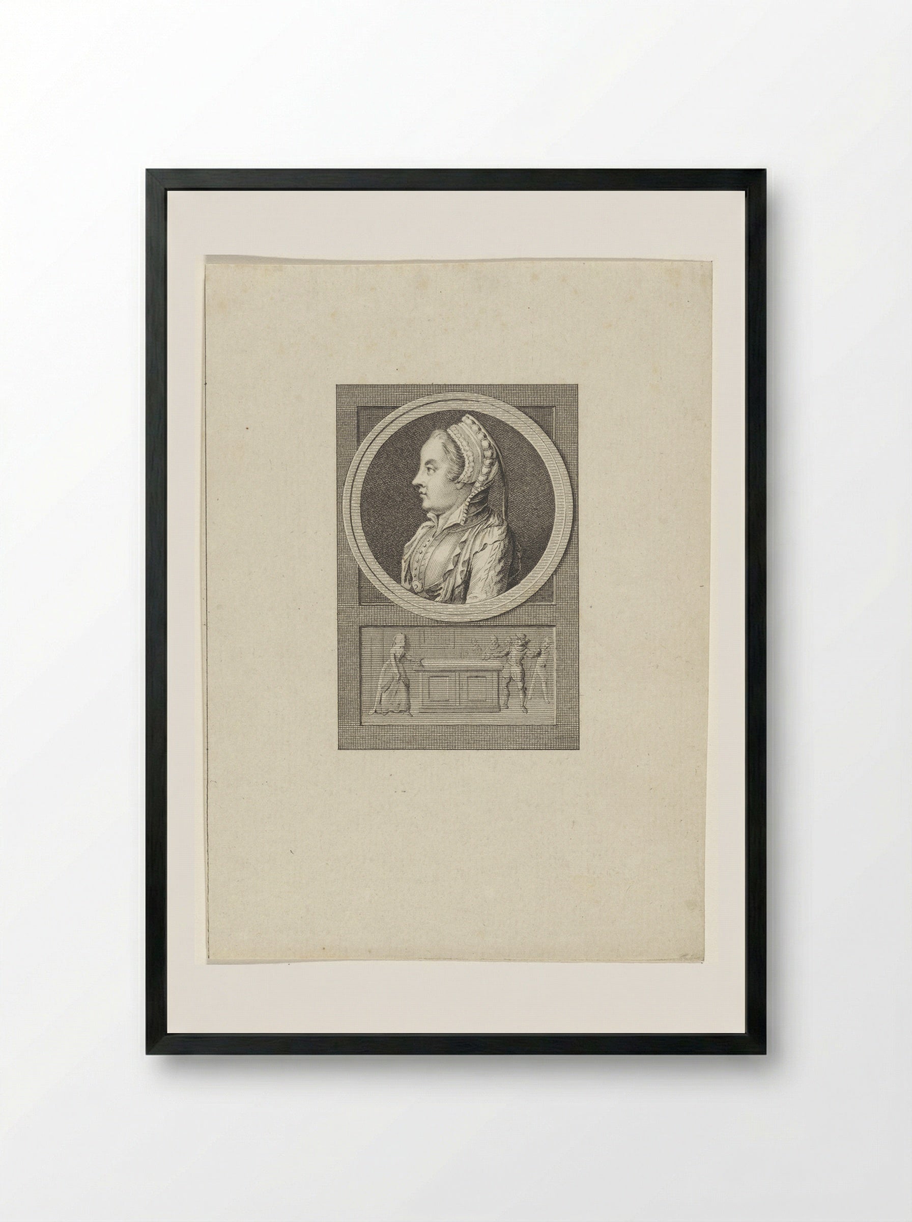 Portret van Margaretha Coppier - Reinier Vinkeles - Framed Print Black