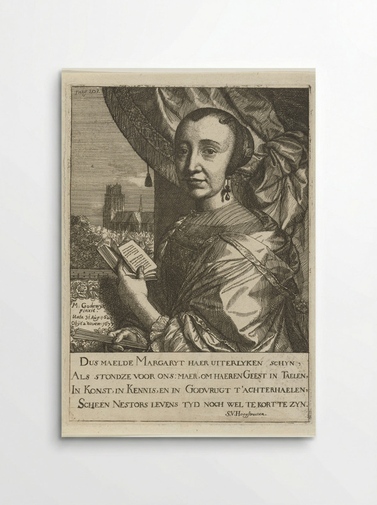 Portret van Margaretha van Godewijk - Simon onder de Linde - Poster