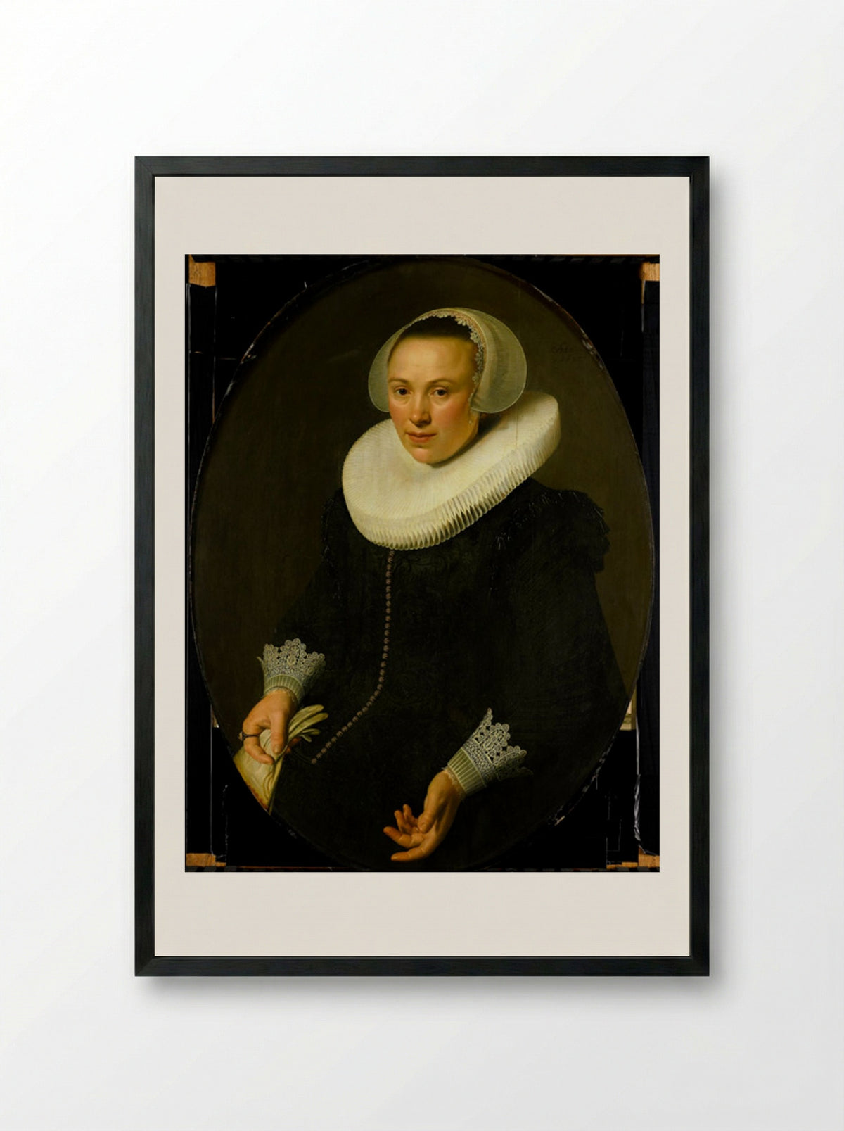 Portret van Maria Joachimsdr. Swartenhont - Nicolaes Eliasz. Pickenoy - Framed Print Black